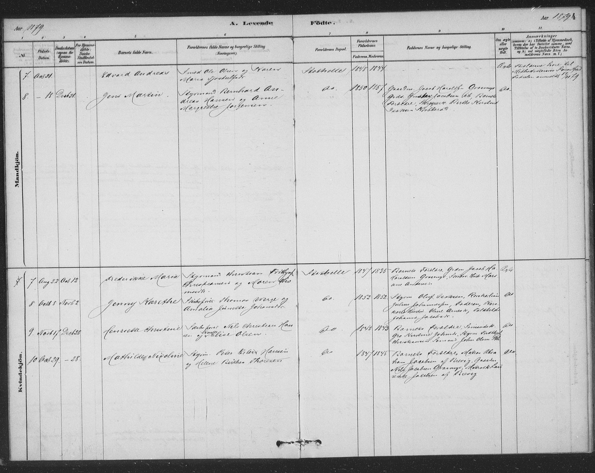 Bamble kirkebøker, AV/SAKO-A-253/F/Fb/L0001: Parish register (official) no. II 1, 1878-1899, p. 4