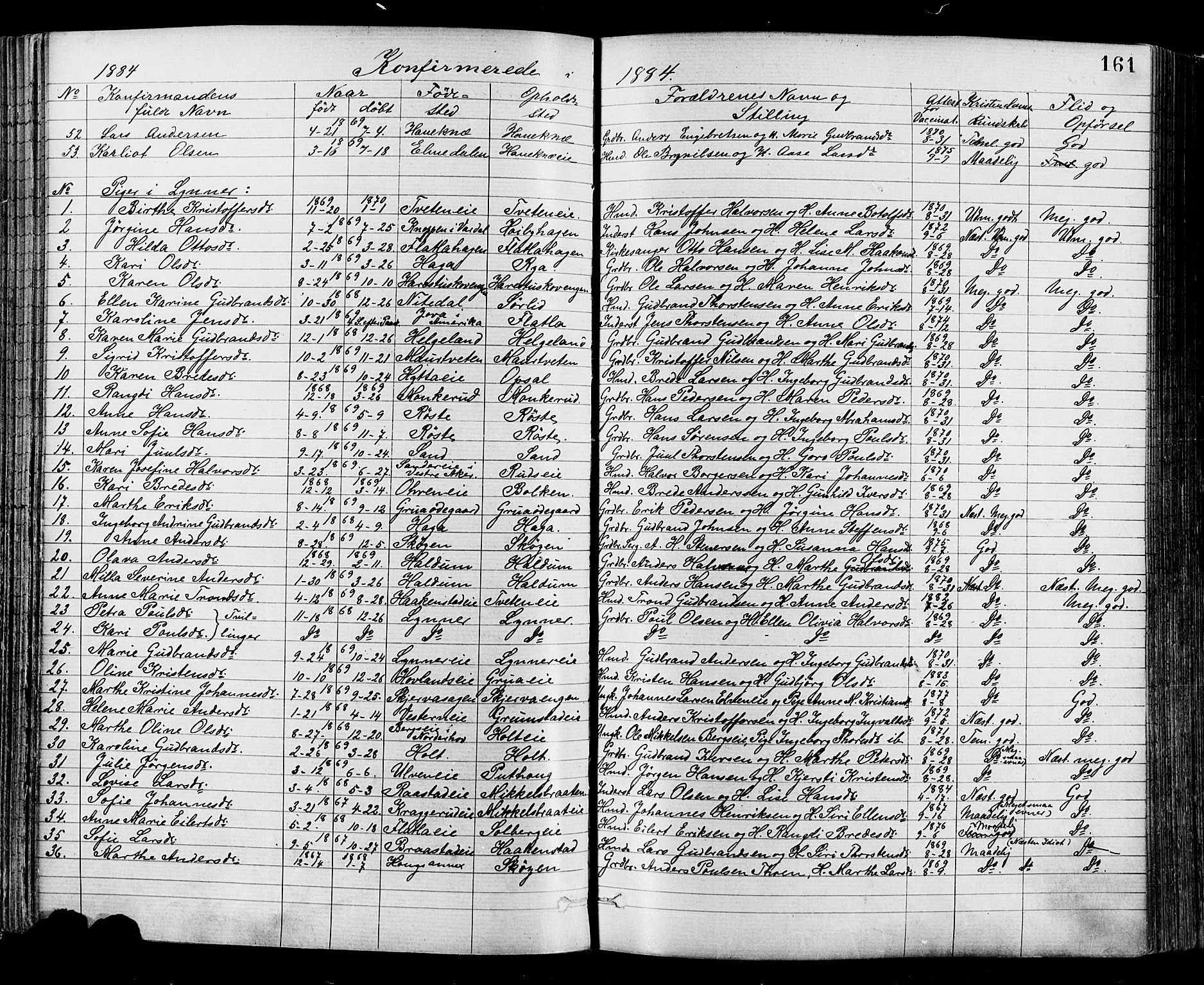 Jevnaker prestekontor, SAH/PREST-116/H/Ha/Haa/L0008: Parish register (official) no. 8, 1877-1890, p. 161