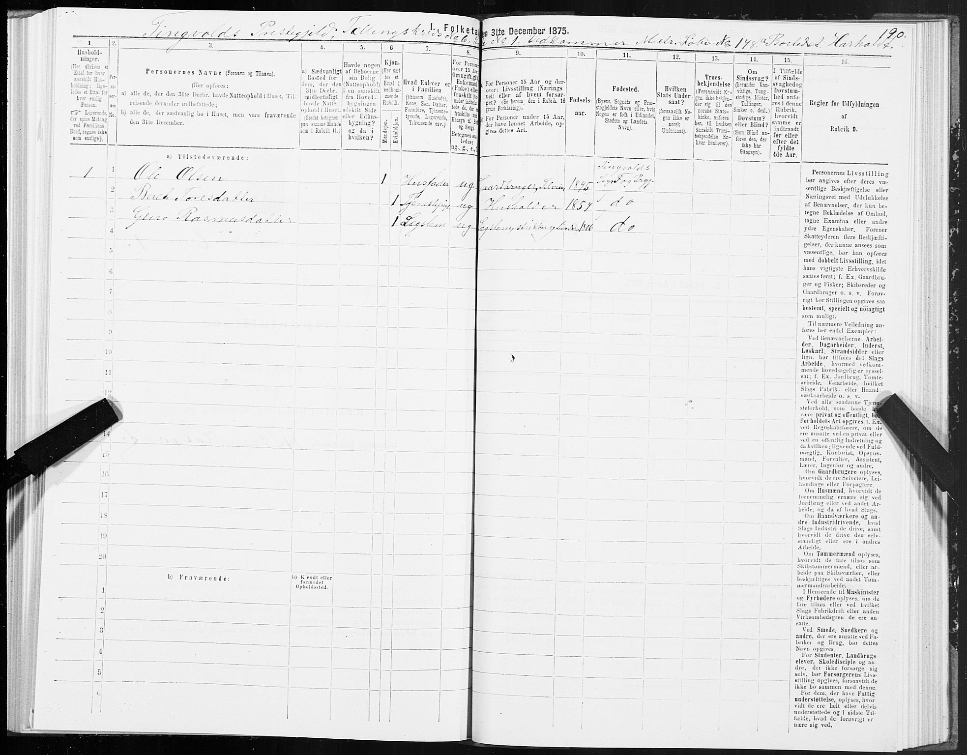 SAT, 1875 census for 1560P Tingvoll, 1875, p. 2190