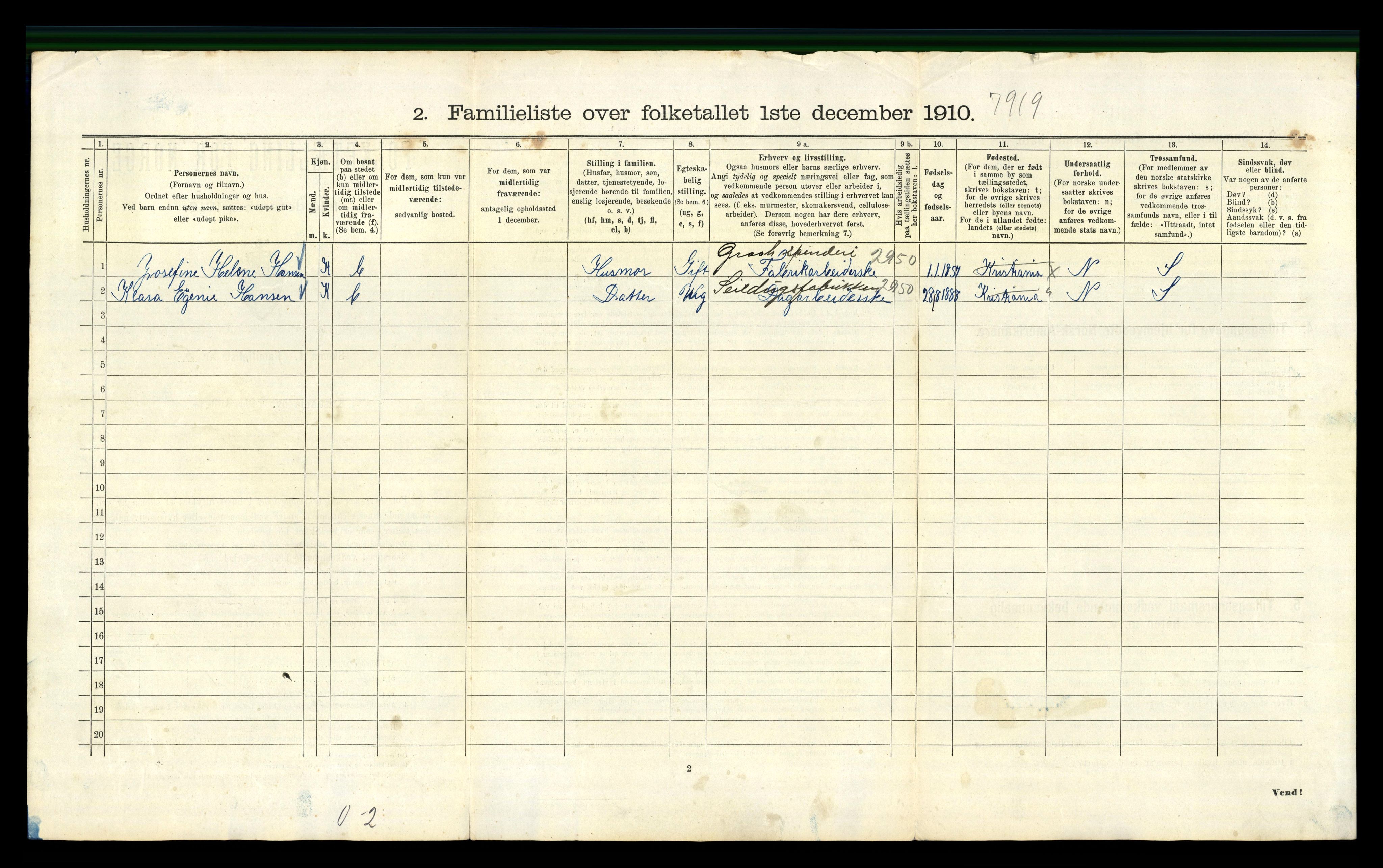 RA, 1910 census for Kristiania, 1910, p. 24136