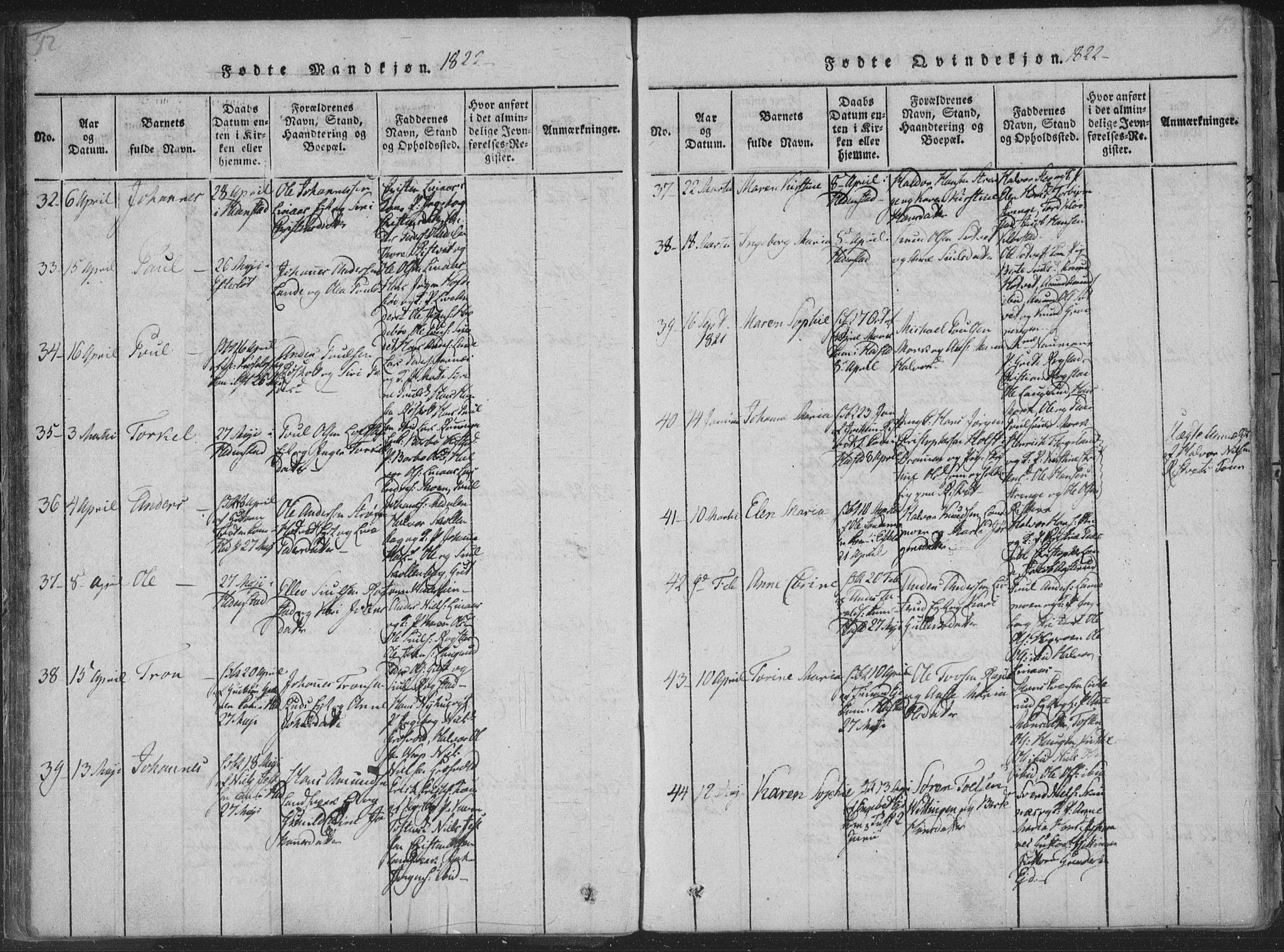 Sandsvær kirkebøker, AV/SAKO-A-244/F/Fa/L0004: Parish register (official) no. I 4, 1817-1839, p. 92-93