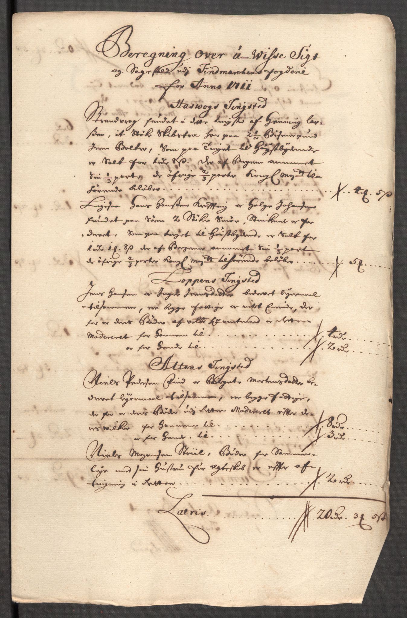 Rentekammeret inntil 1814, Reviderte regnskaper, Fogderegnskap, AV/RA-EA-4092/R69/L4855: Fogderegnskap Finnmark/Vardøhus, 1709-1712, p. 426