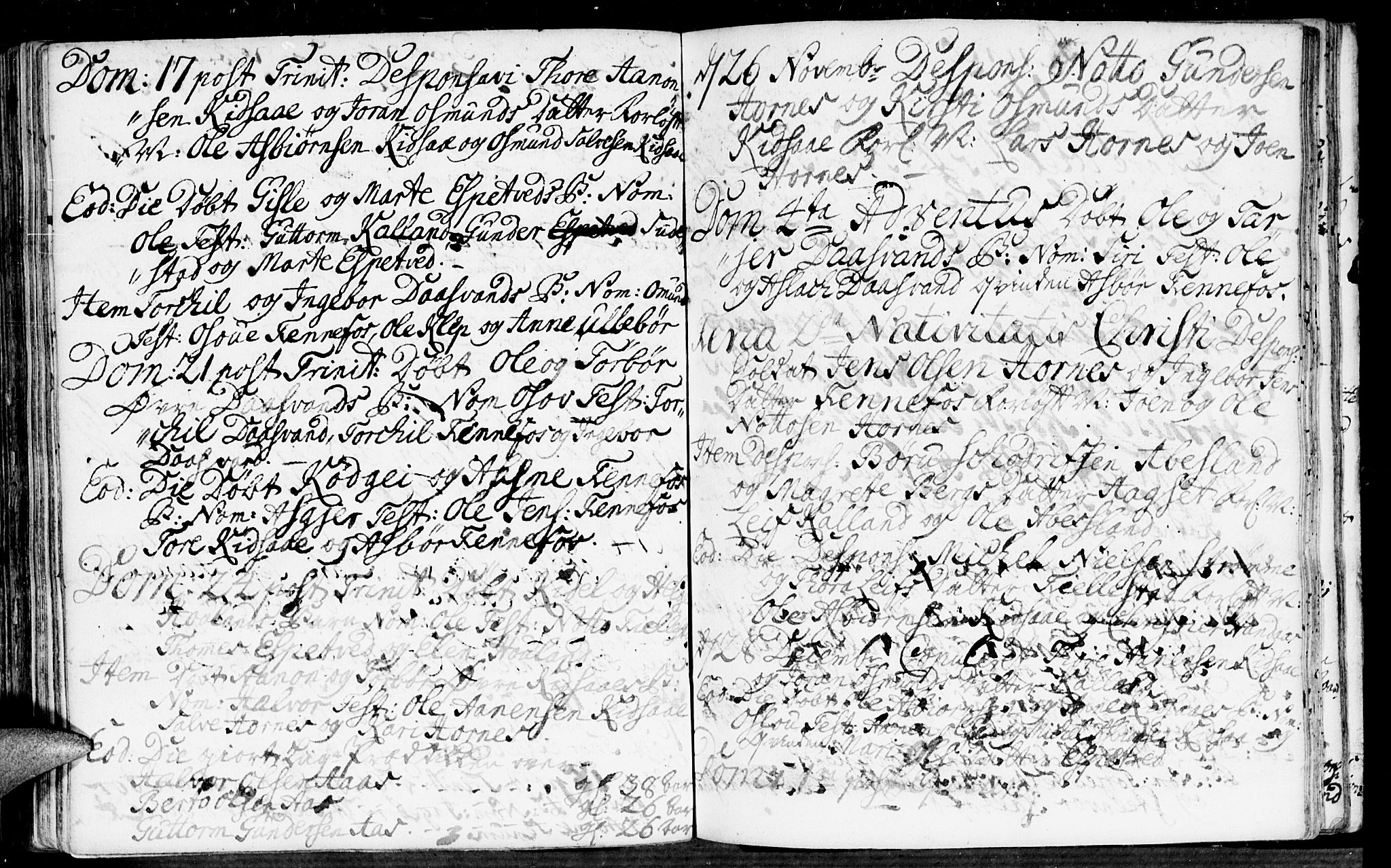 Evje sokneprestkontor, AV/SAK-1111-0008/F/Fa/Fab/L0001: Parish register (official) no. A 1, 1704-1764, p. 212-213