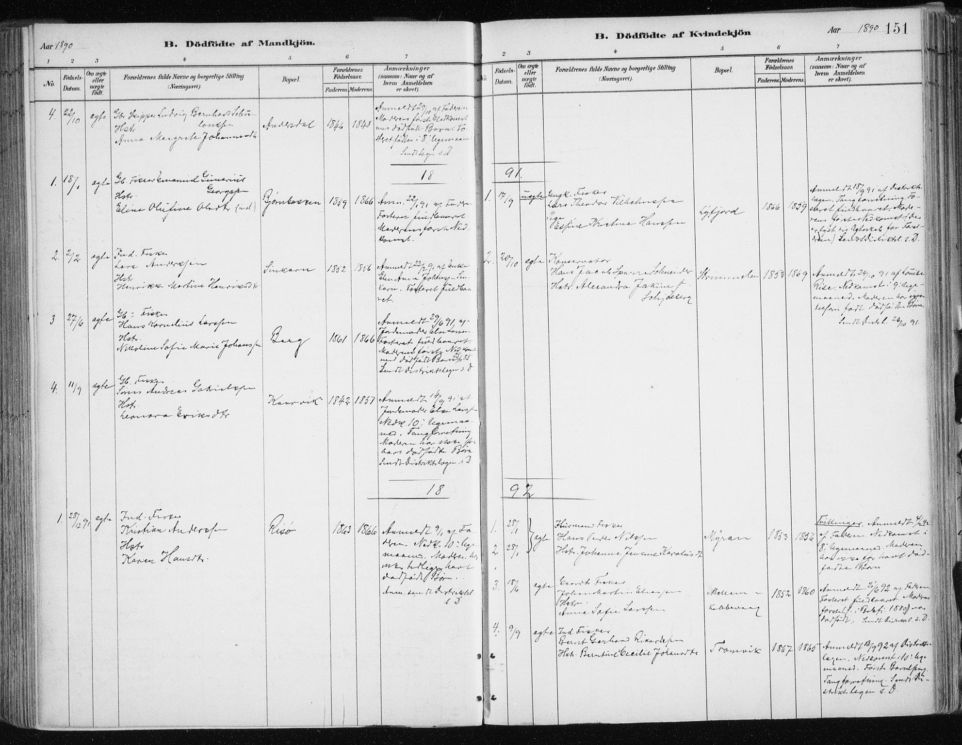 Tromsøysund sokneprestkontor, AV/SATØ-S-1304/G/Ga/L0005kirke: Parish register (official) no. 5, 1888-1896, p. 151