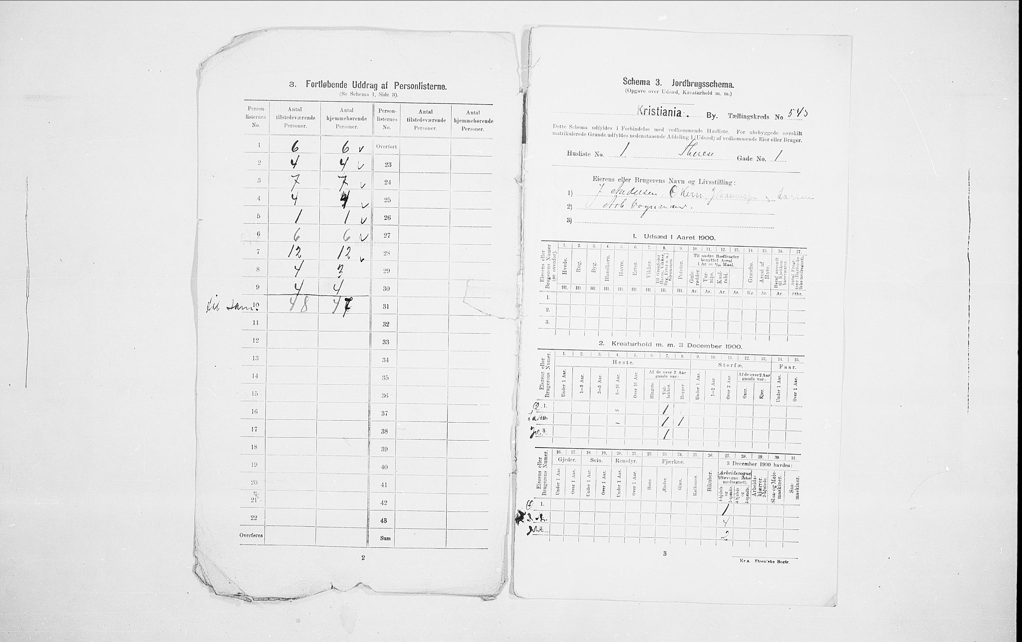 SAO, 1900 census for Kristiania, 1900, p. 96626