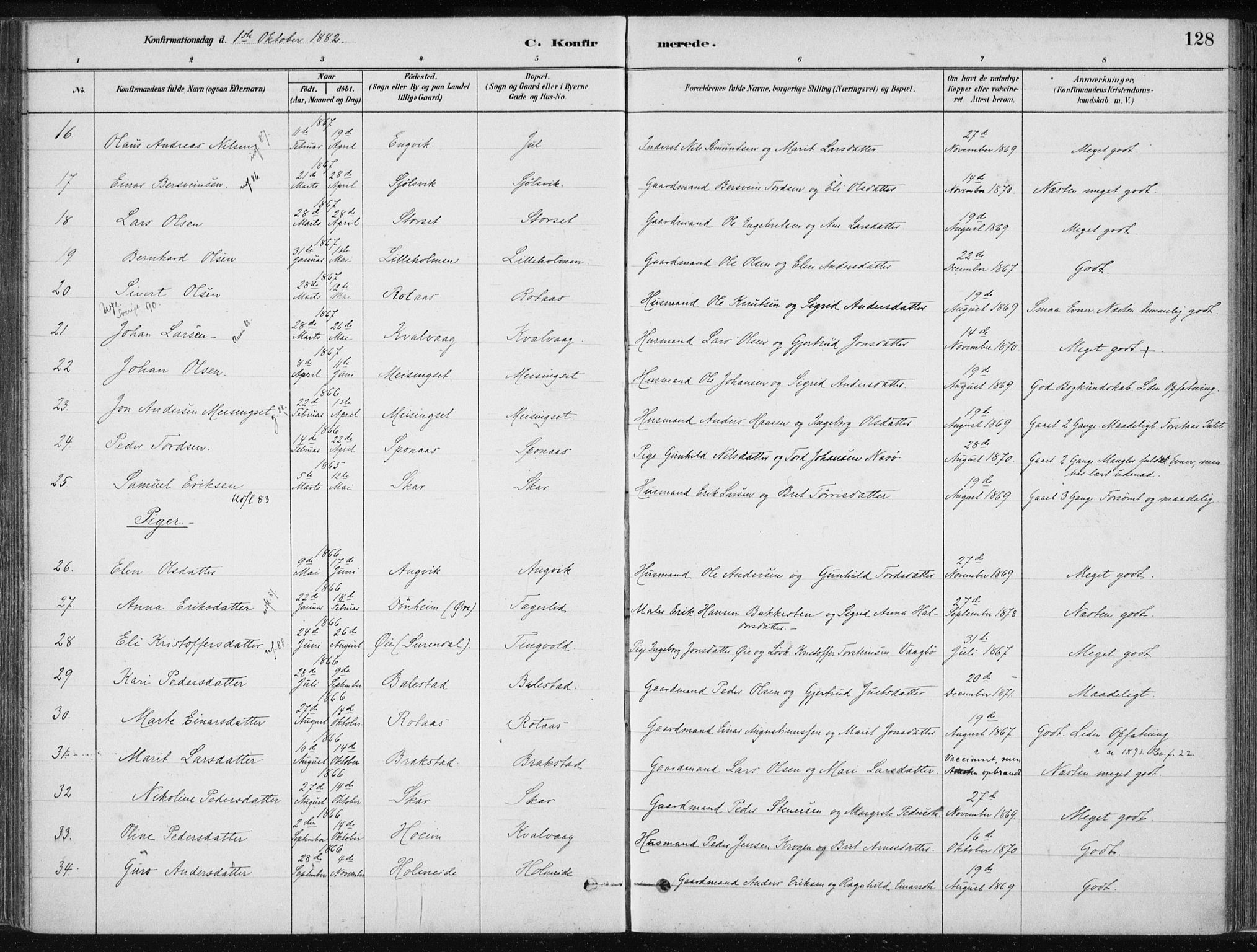 Ministerialprotokoller, klokkerbøker og fødselsregistre - Møre og Romsdal, AV/SAT-A-1454/586/L0987: Parish register (official) no. 586A13, 1879-1892, p. 128