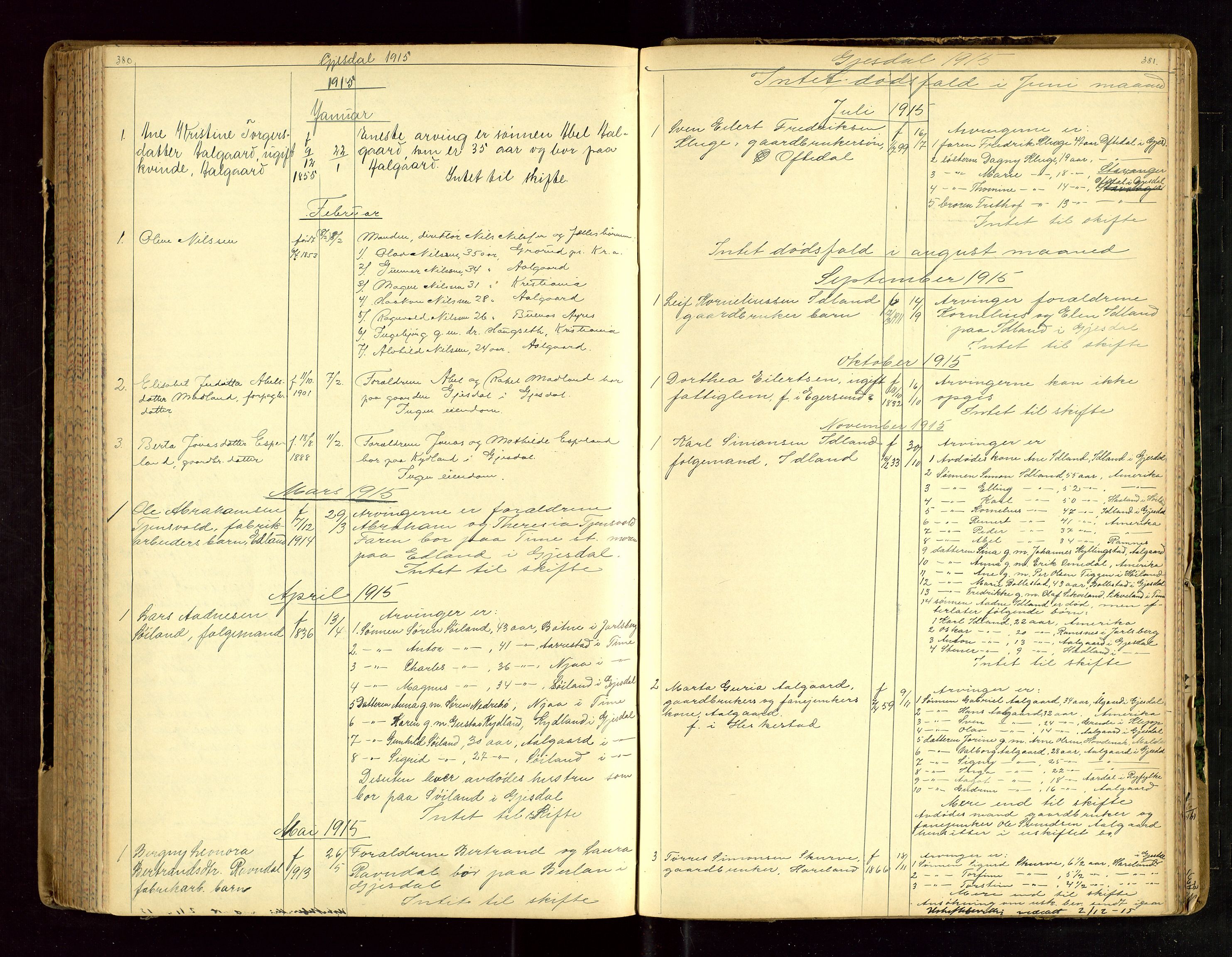 Jæren sorenskriveri, AV/SAST-A-100310/01/5/52/52B/L0003: DØDSFALLPROTOKOLL, 1910-1916, p. 380-381