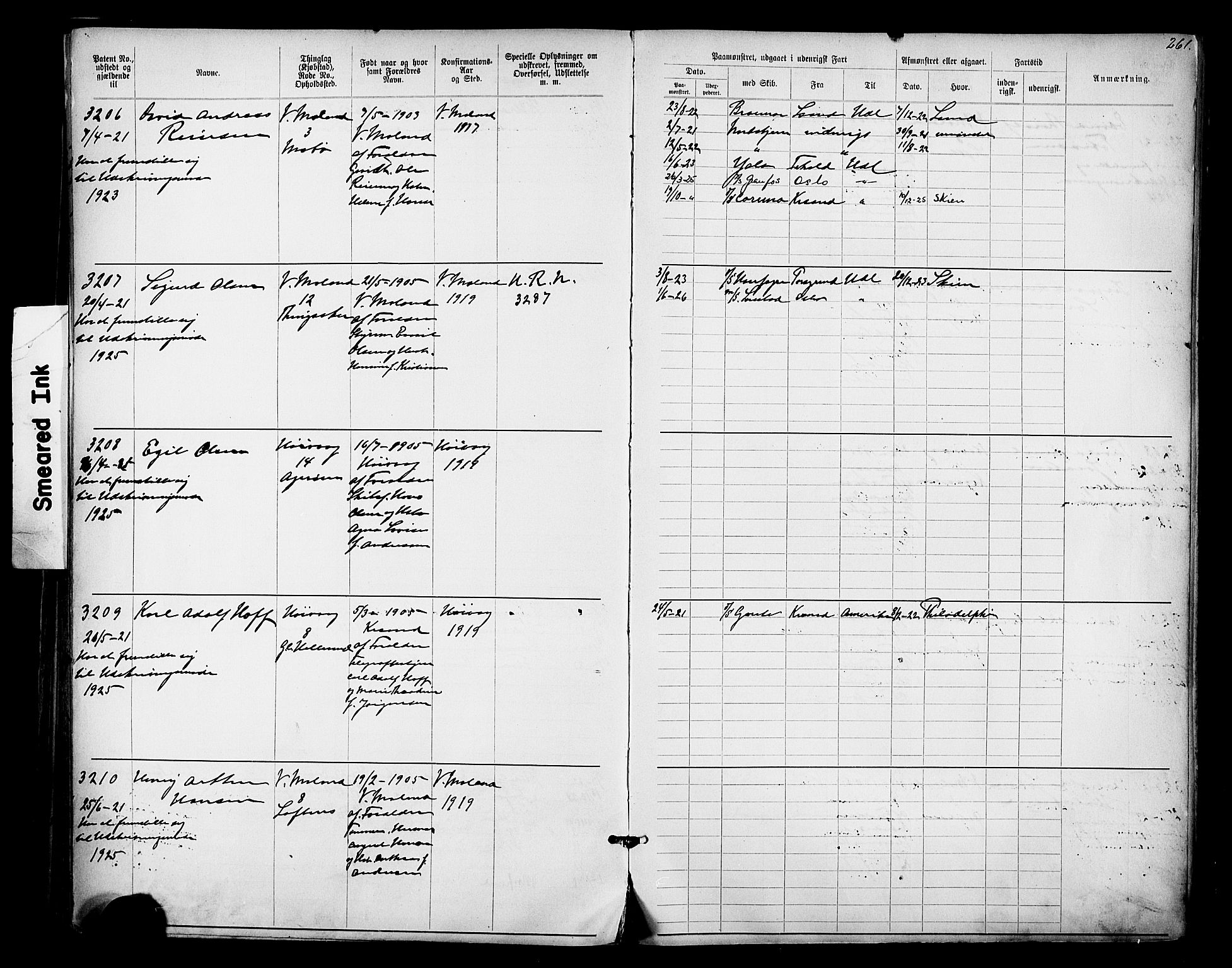 Lillesand mønstringskrets, AV/SAK-2031-0014/F/Fa/L0003: Annotasjonsrulle nr 1911-3489 med register, W-9, 1891-1932, p. 294