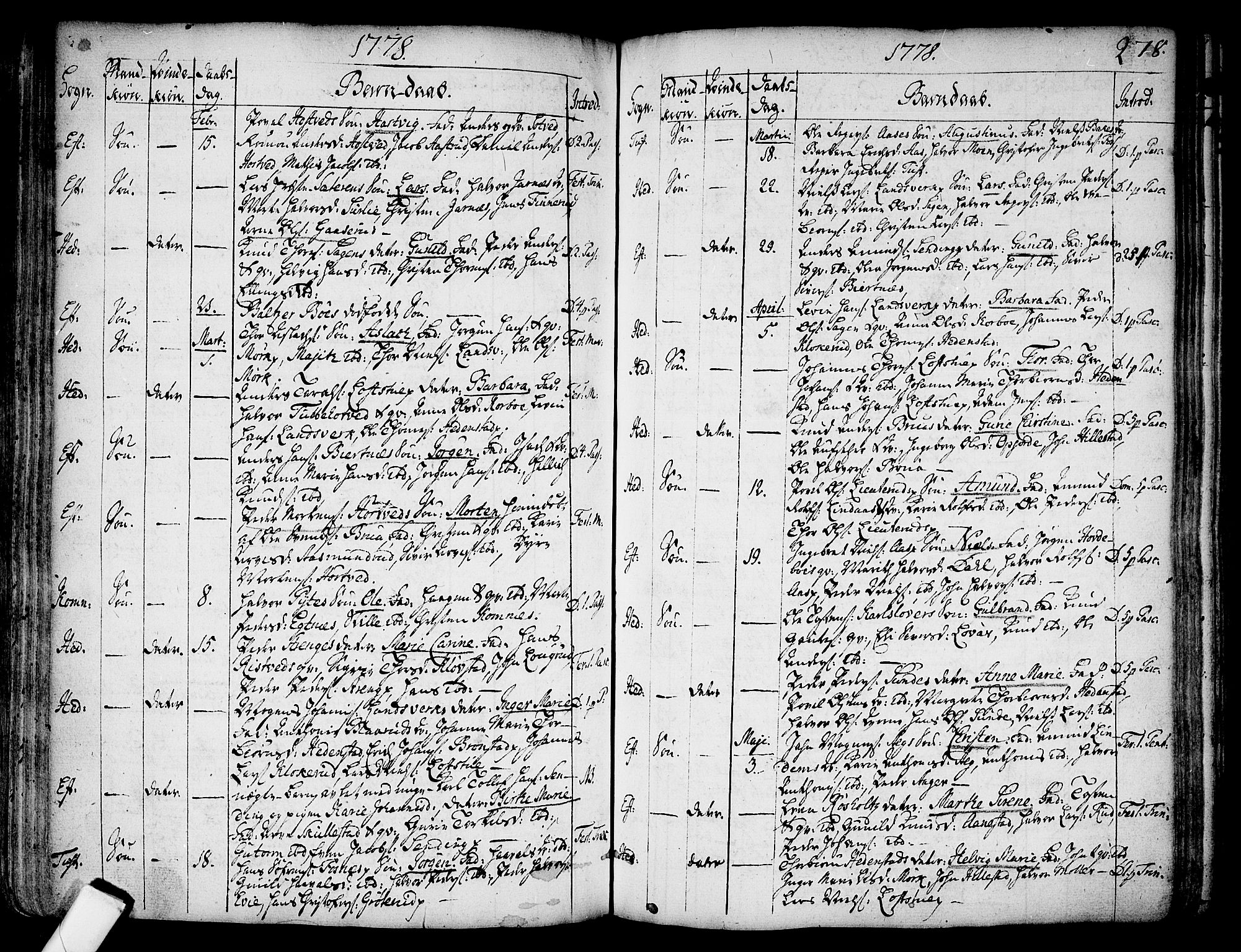 Sandsvær kirkebøker, AV/SAKO-A-244/F/Fa/L0002a: Parish register (official) no. I 2, 1725-1809, p. 278