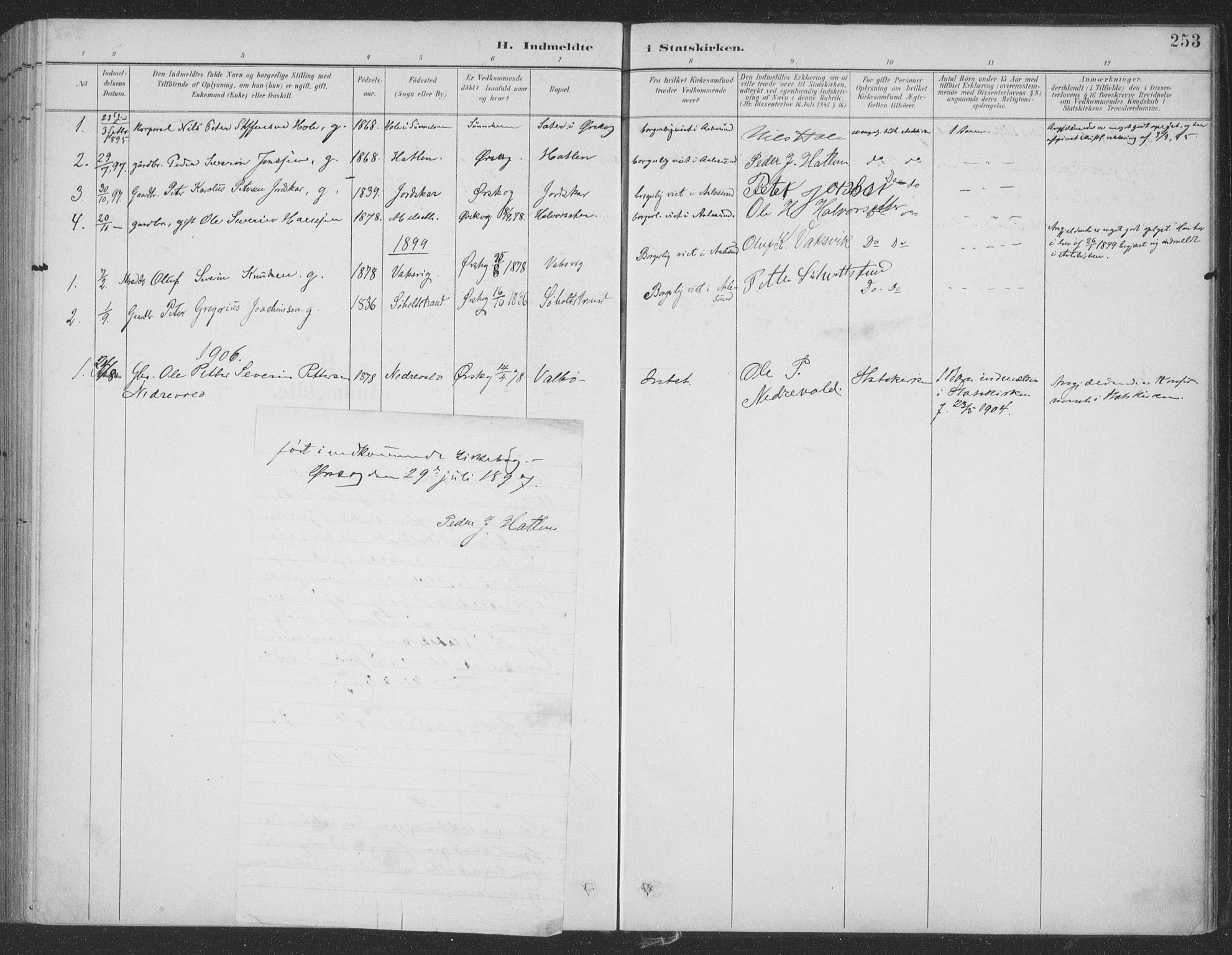 Ministerialprotokoller, klokkerbøker og fødselsregistre - Møre og Romsdal, AV/SAT-A-1454/522/L0316: Parish register (official) no. 522A11, 1890-1911, p. 253