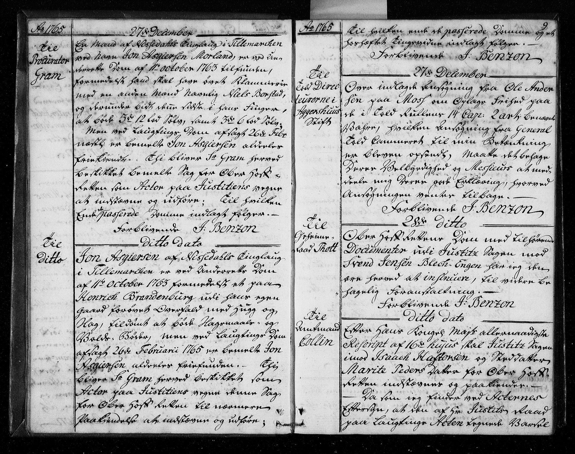 Stattholderembetet 1572-1771, AV/RA-EA-2870/Bf/L0005: Stattholderprotokoll (allmenn kopibok), 1765-1767, p. 8b-9a