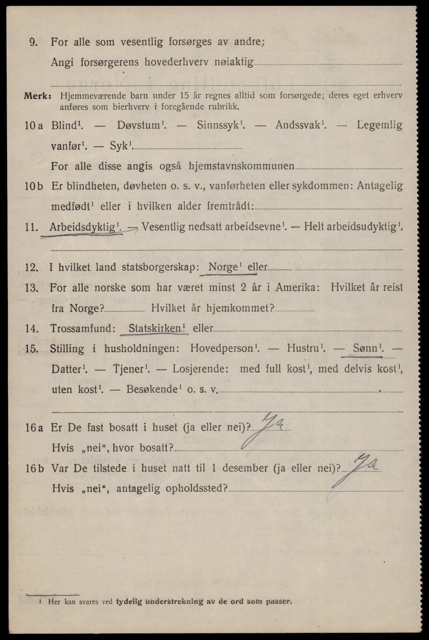 SAT, 1920 census for Trondheim, 1920, p. 94069