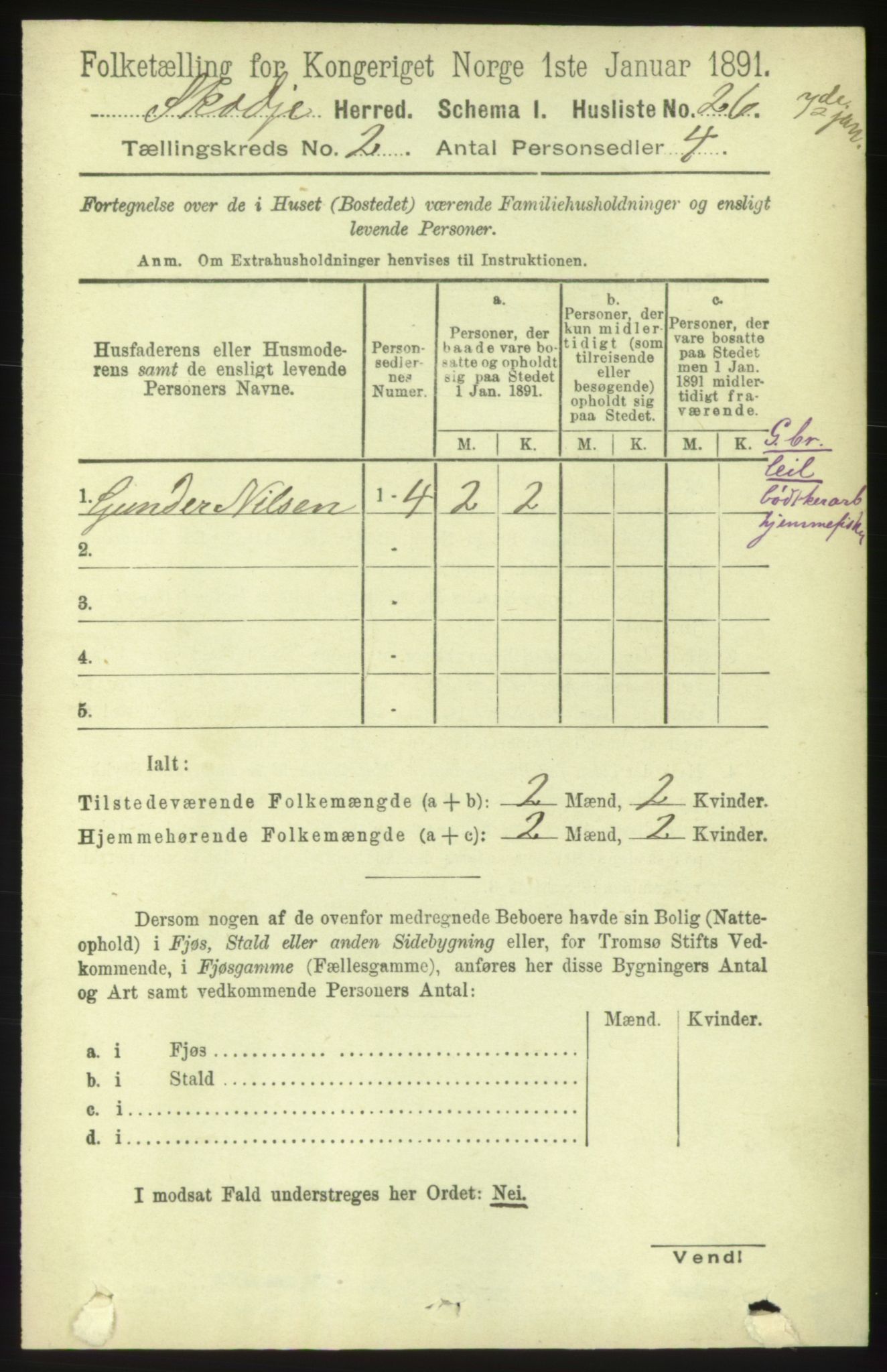 RA, 1891 census for 1529 Skodje, 1891, p. 272