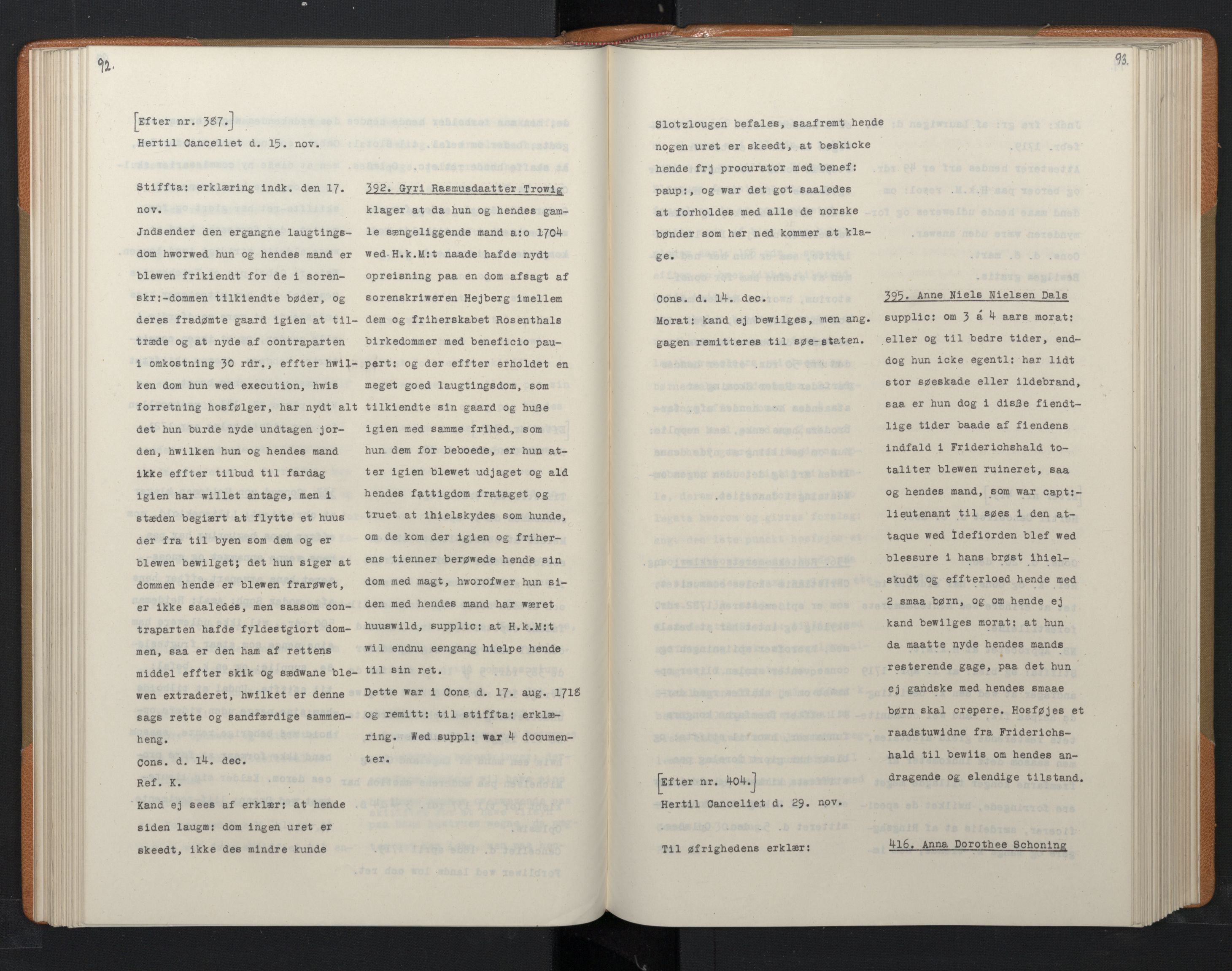 Avskriftsamlingen, AV/RA-EA-4022/F/Fa/L0082: Supplikker, 1718-1719, p. 103