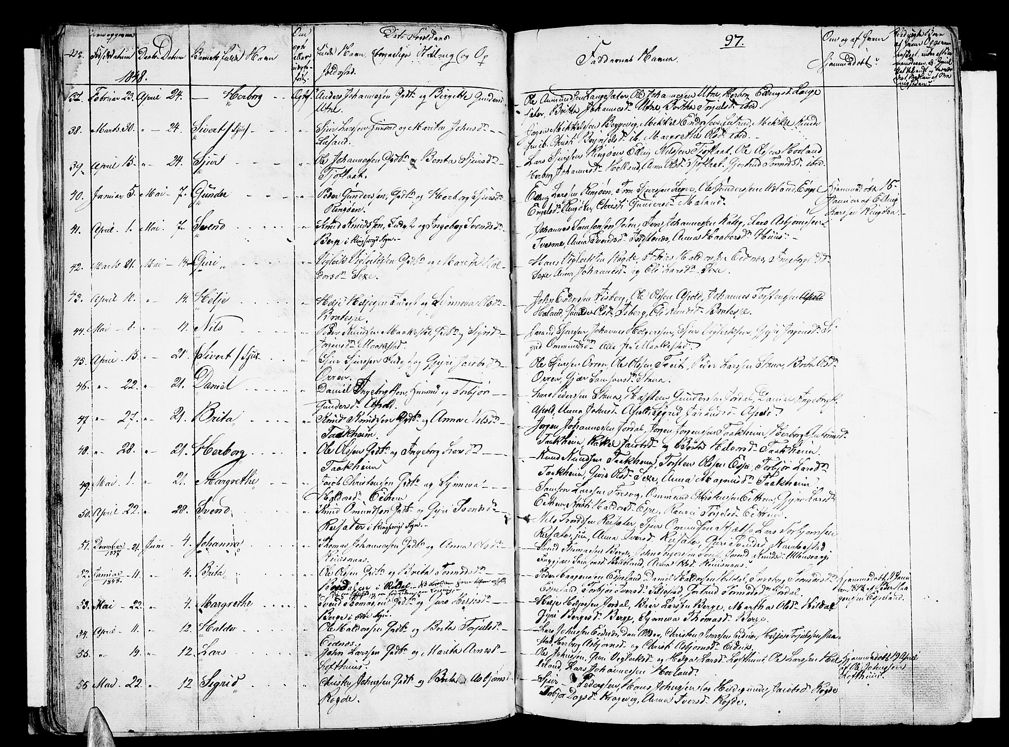 Ullensvang sokneprestembete, AV/SAB-A-78701/H/Haa: Parish register (official) no. A 10, 1825-1853, p. 97