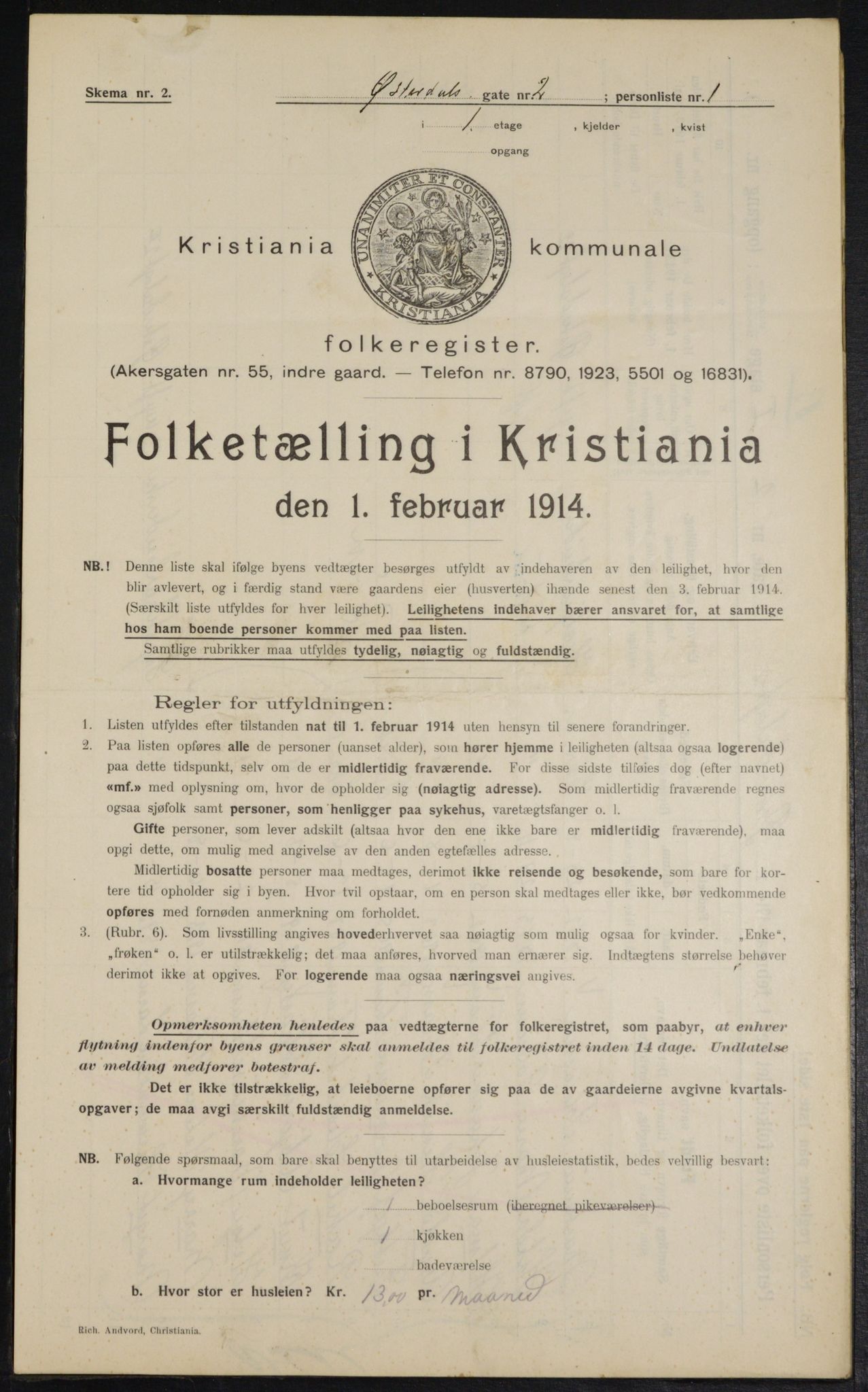 OBA, Municipal Census 1914 for Kristiania, 1914, p. 129925