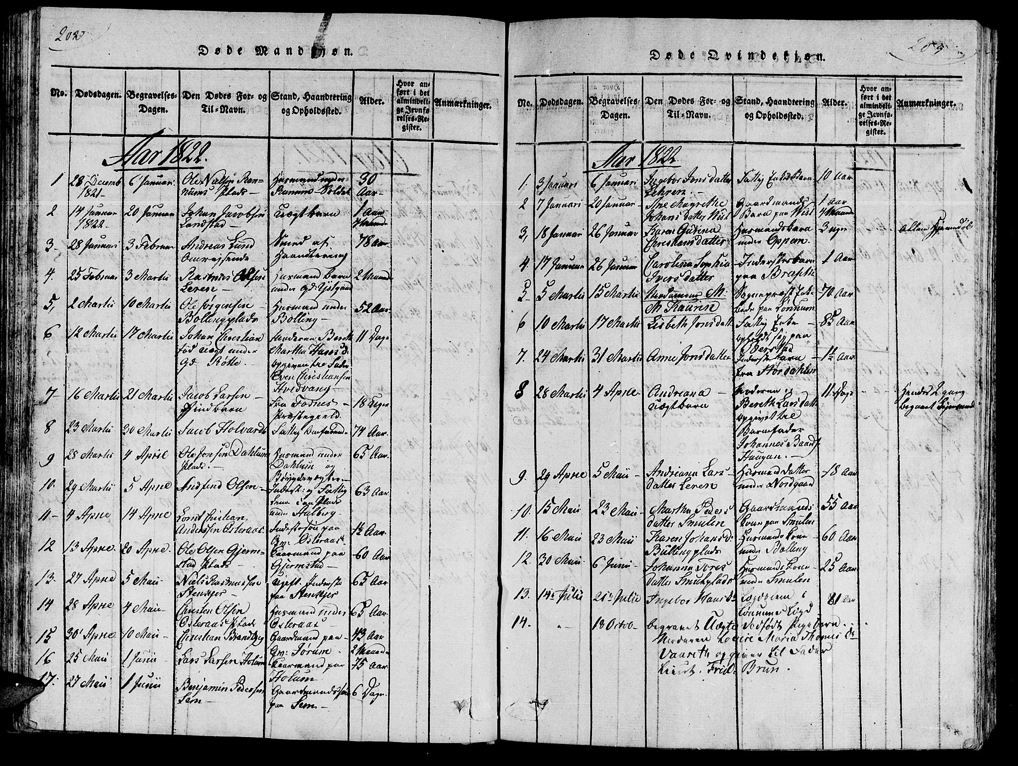Ministerialprotokoller, klokkerbøker og fødselsregistre - Nord-Trøndelag, SAT/A-1458/735/L0333: Parish register (official) no. 735A04 /1, 1816-1824, p. 202-203