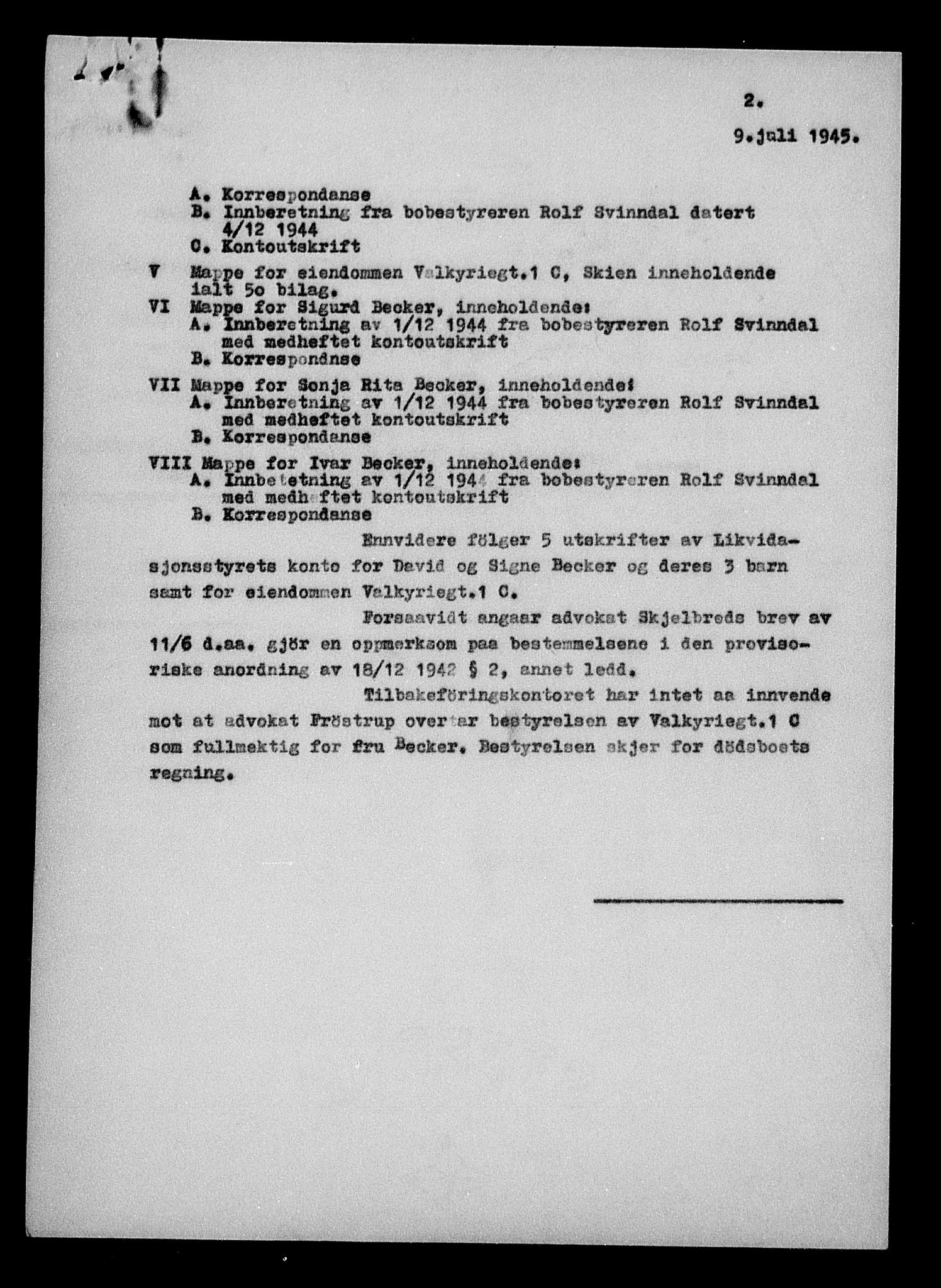 Justisdepartementet, Tilbakeføringskontoret for inndratte formuer, AV/RA-S-1564/H/Hc/Hcd/L0989: --, 1945-1947, p. 496