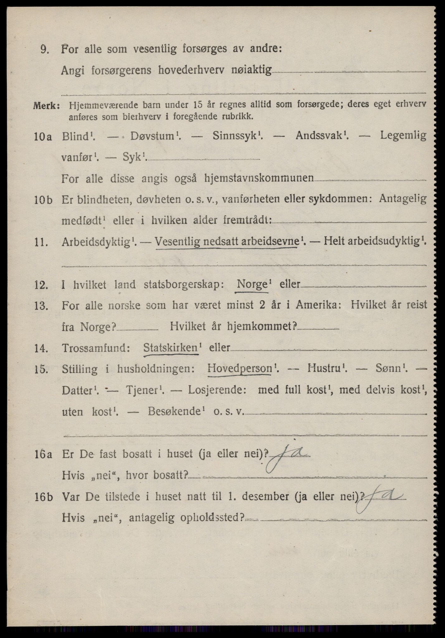 SAT, 1920 census for Vestnes, 1920, p. 4356