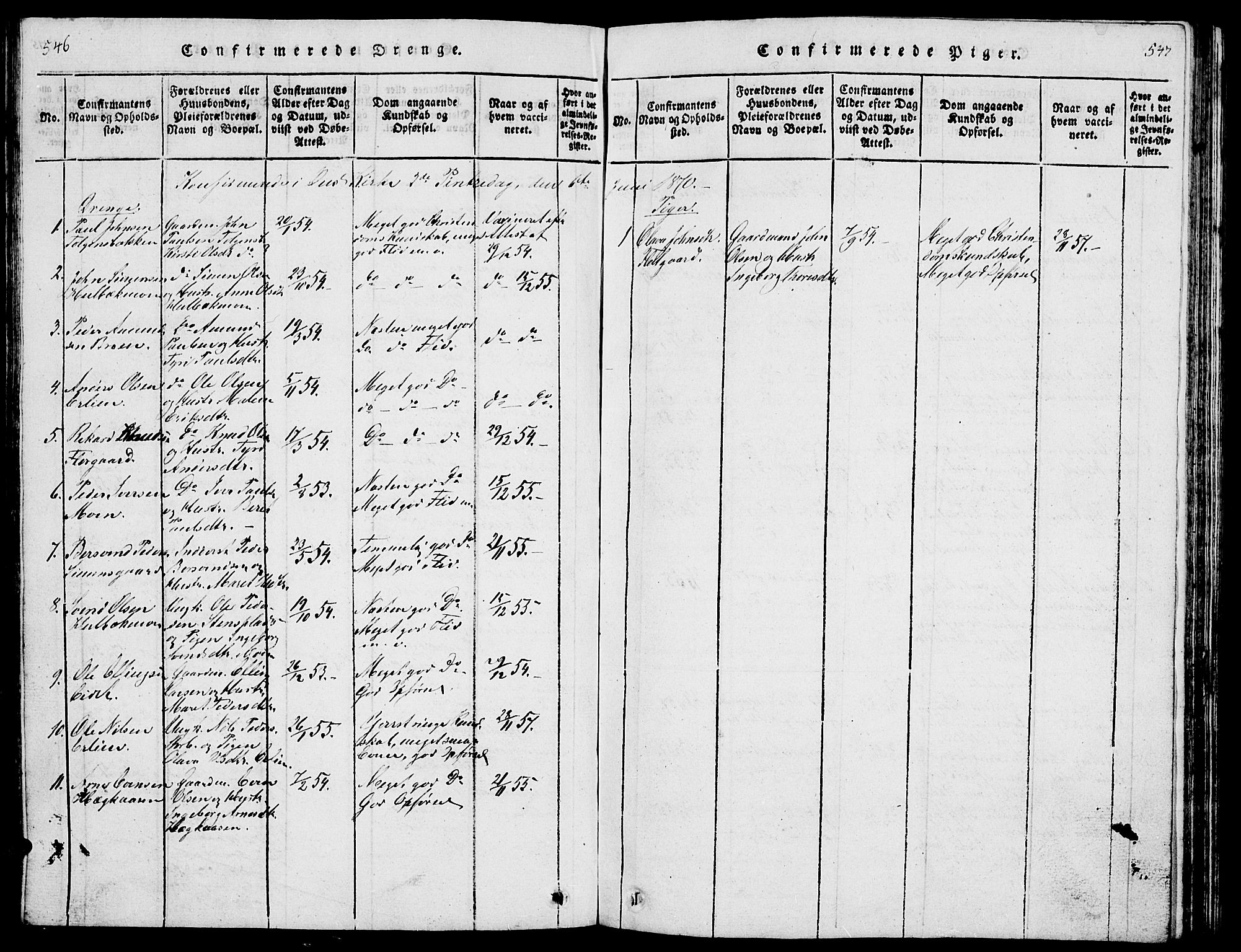 Tolga prestekontor, AV/SAH-PREST-062/L/L0001: Parish register (copy) no. 1, 1814-1877, p. 546-547