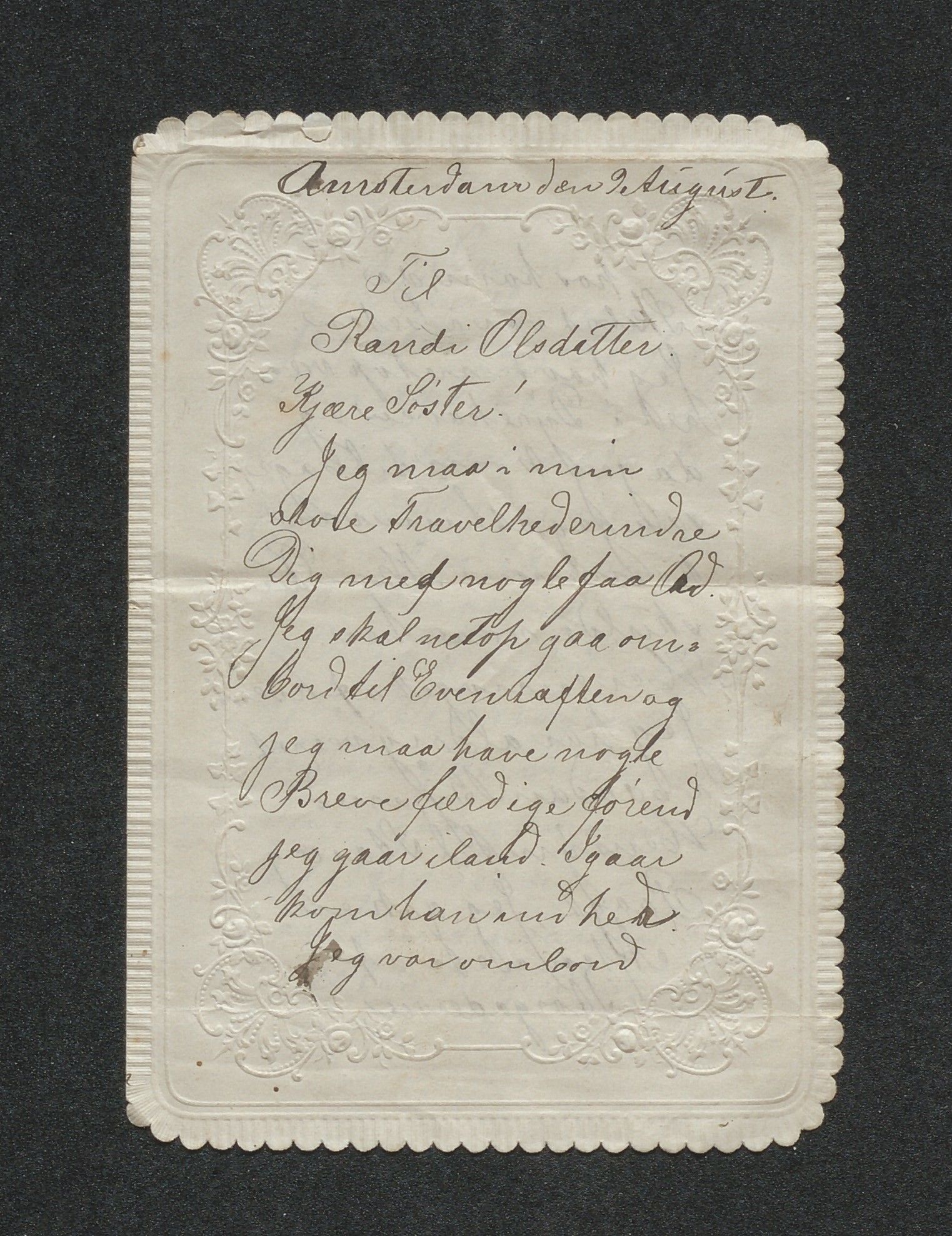 Randi Olsen Skjulestads brevsamling, AAKS/PA-2585/K/K01/L0001: Brev, 1873-1887