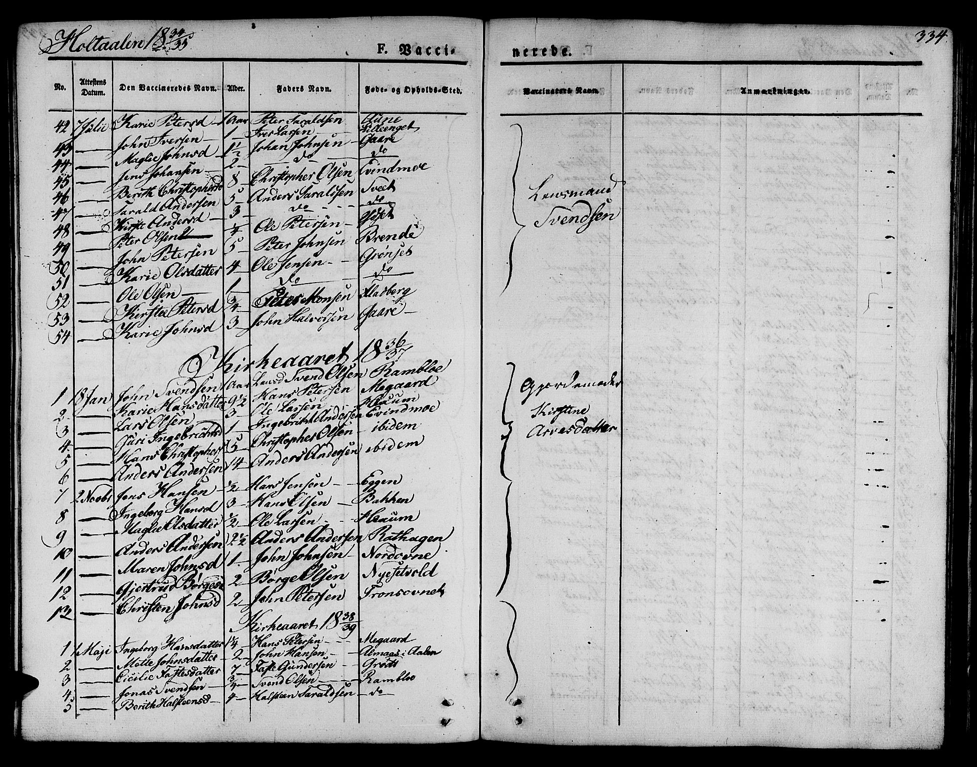 Ministerialprotokoller, klokkerbøker og fødselsregistre - Sør-Trøndelag, SAT/A-1456/685/L0960: Parish register (official) no. 685A05 /1, 1829-1845, p. 334