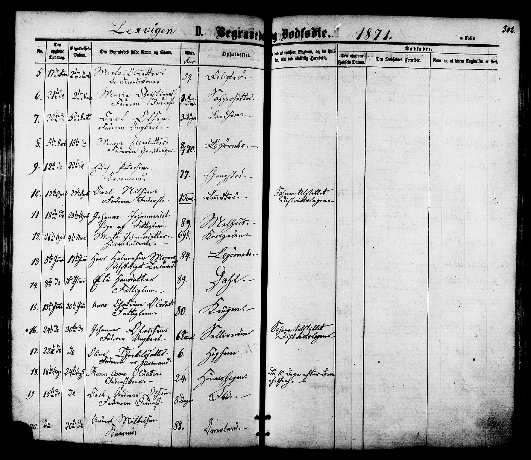 Ministerialprotokoller, klokkerbøker og fødselsregistre - Nord-Trøndelag, SAT/A-1458/701/L0009: Parish register (official) no. 701A09 /1, 1864-1882, p. 302