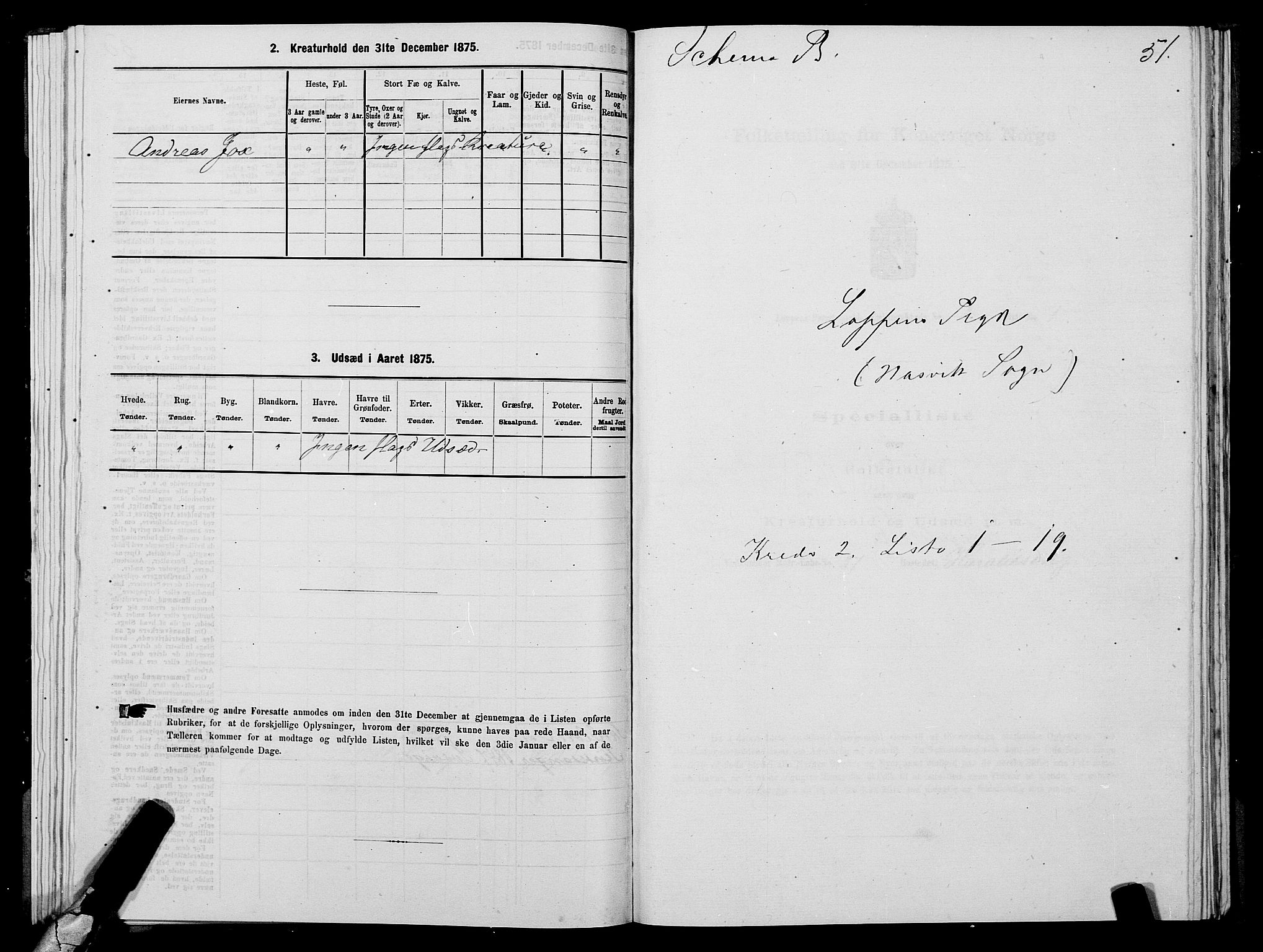 SATØ, 1875 census for 2014P Loppa, 1875, p. 1051