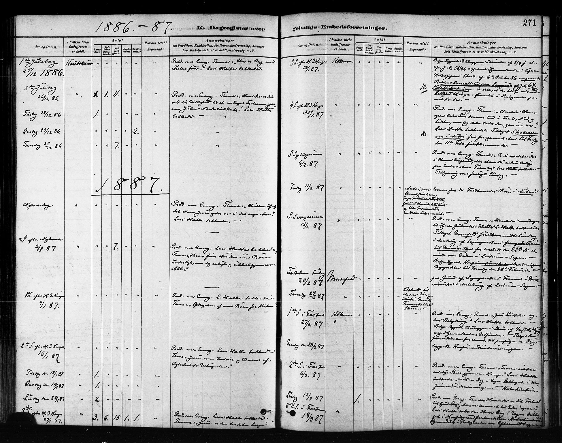 Kautokeino sokneprestembete, AV/SATØ-S-1340/H/Ha/L0004.kirke: Parish register (official) no. 4, 1877-1896, p. 271