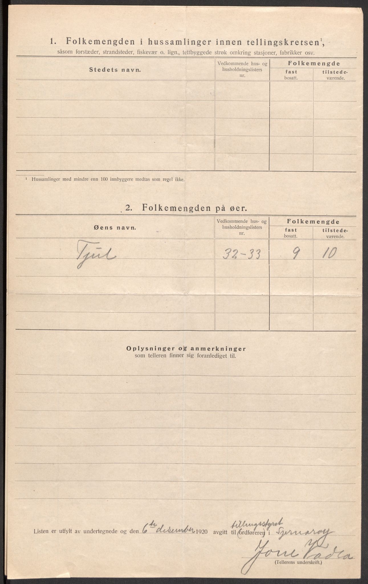 SAST, 1920 census for Sjernarøy, 1920, p. 27