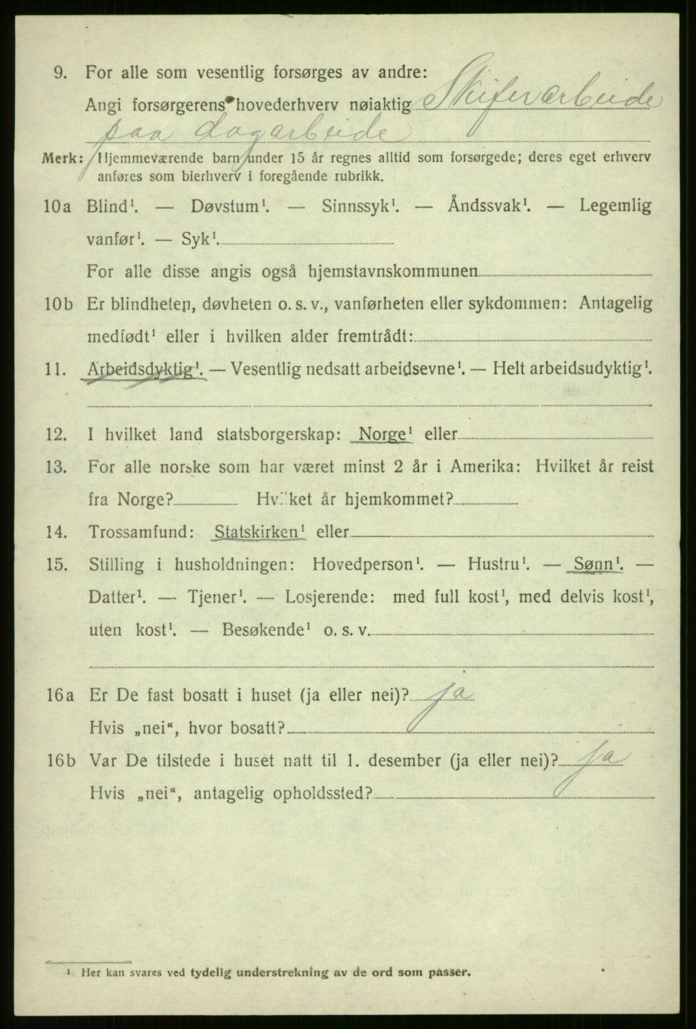 SAB, 1920 census for Voss, 1920, p. 11144