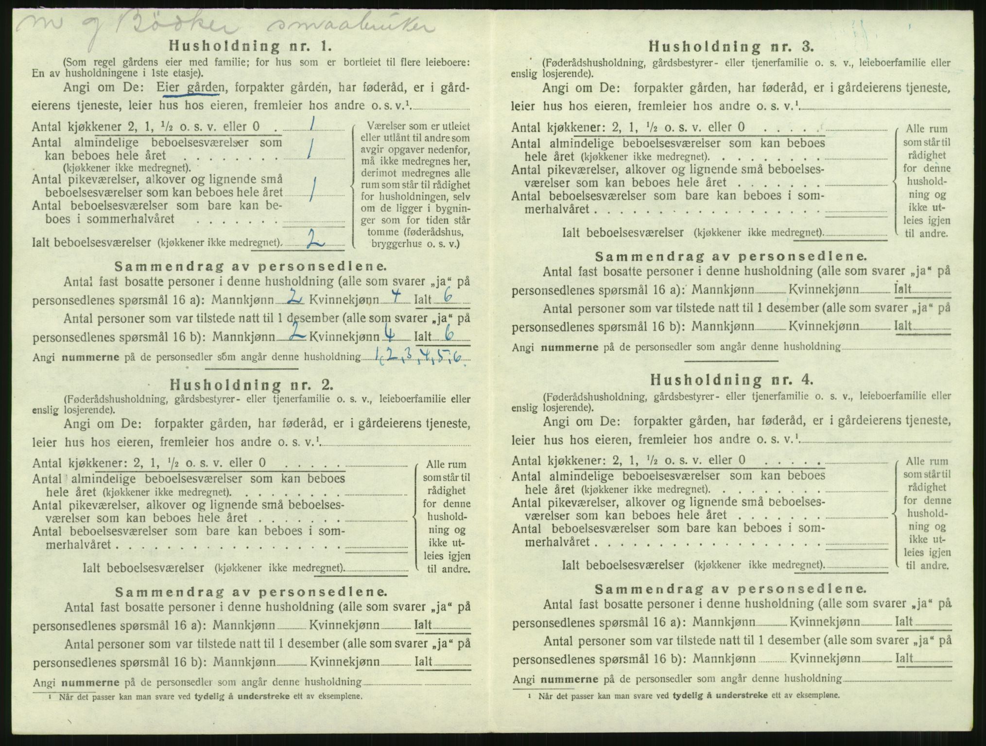 SAT, 1920 census for Nesset, 1920, p. 137
