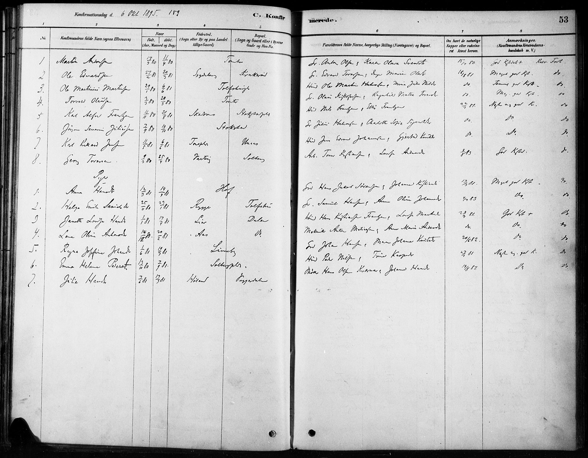 Hobøl prestekontor Kirkebøker, AV/SAO-A-2002/F/Fb/L0001: Parish register (official) no. II 1, 1878-1904, p. 53