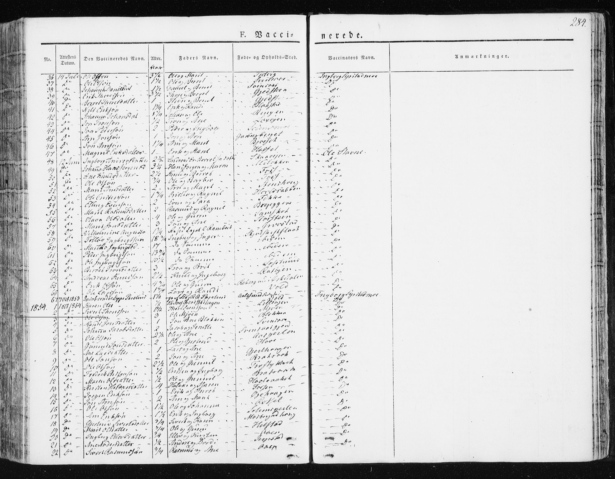 Ministerialprotokoller, klokkerbøker og fødselsregistre - Sør-Trøndelag, AV/SAT-A-1456/672/L0855: Parish register (official) no. 672A07, 1829-1860, p. 284