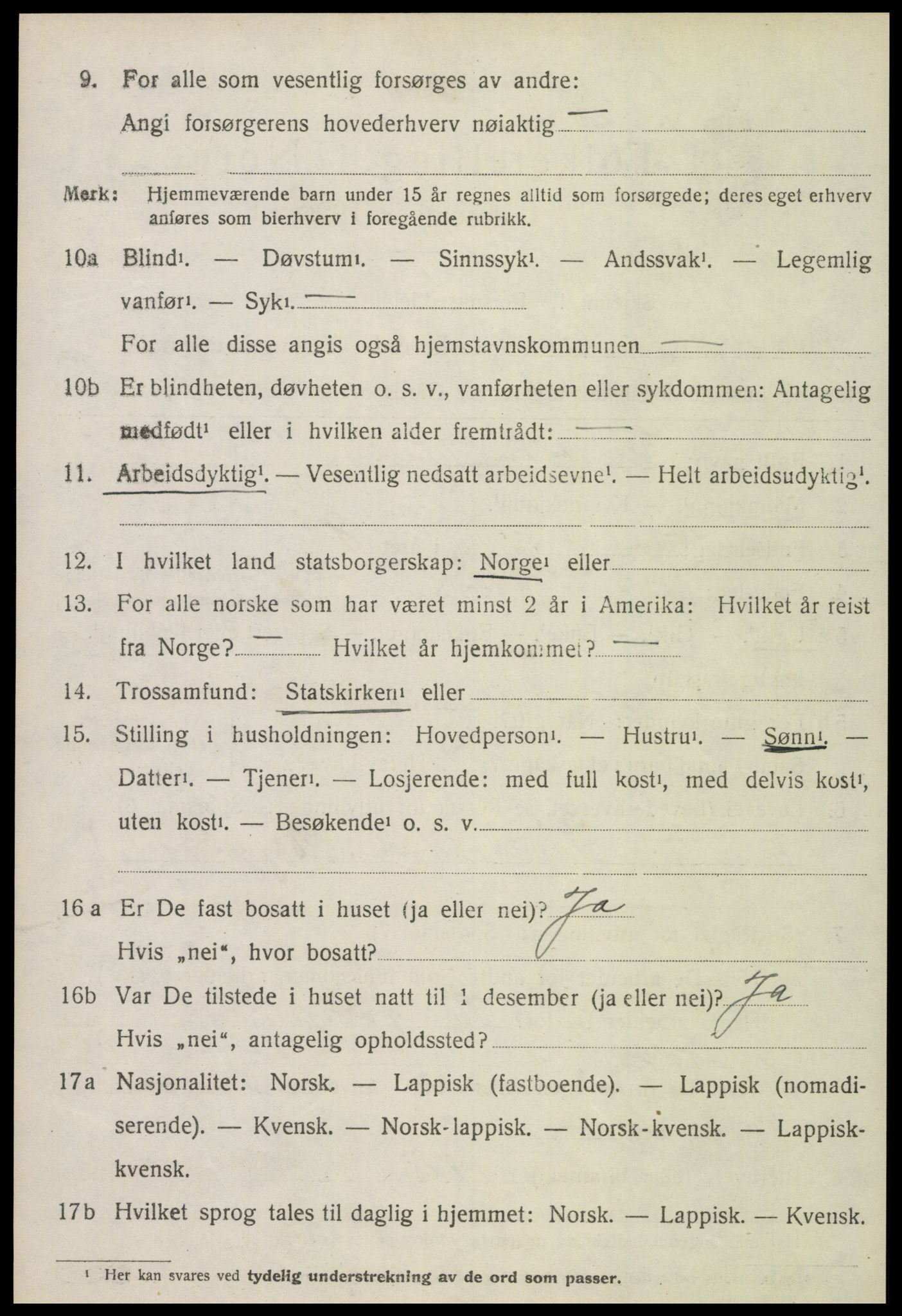 SAT, 1920 census for Leksvik, 1920, p. 1391