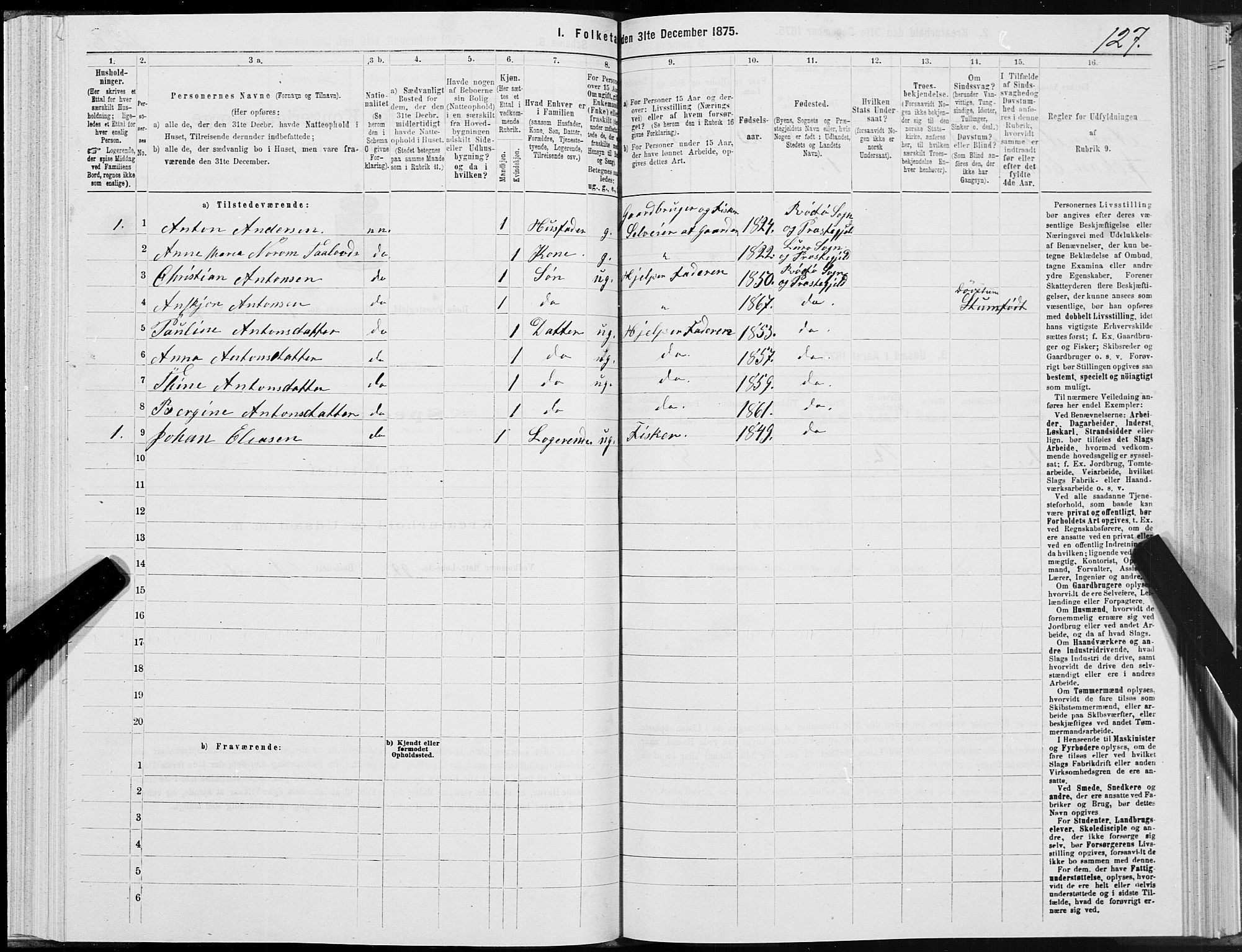 SAT, 1875 census for 1836P Rødøy, 1875, p. 2127