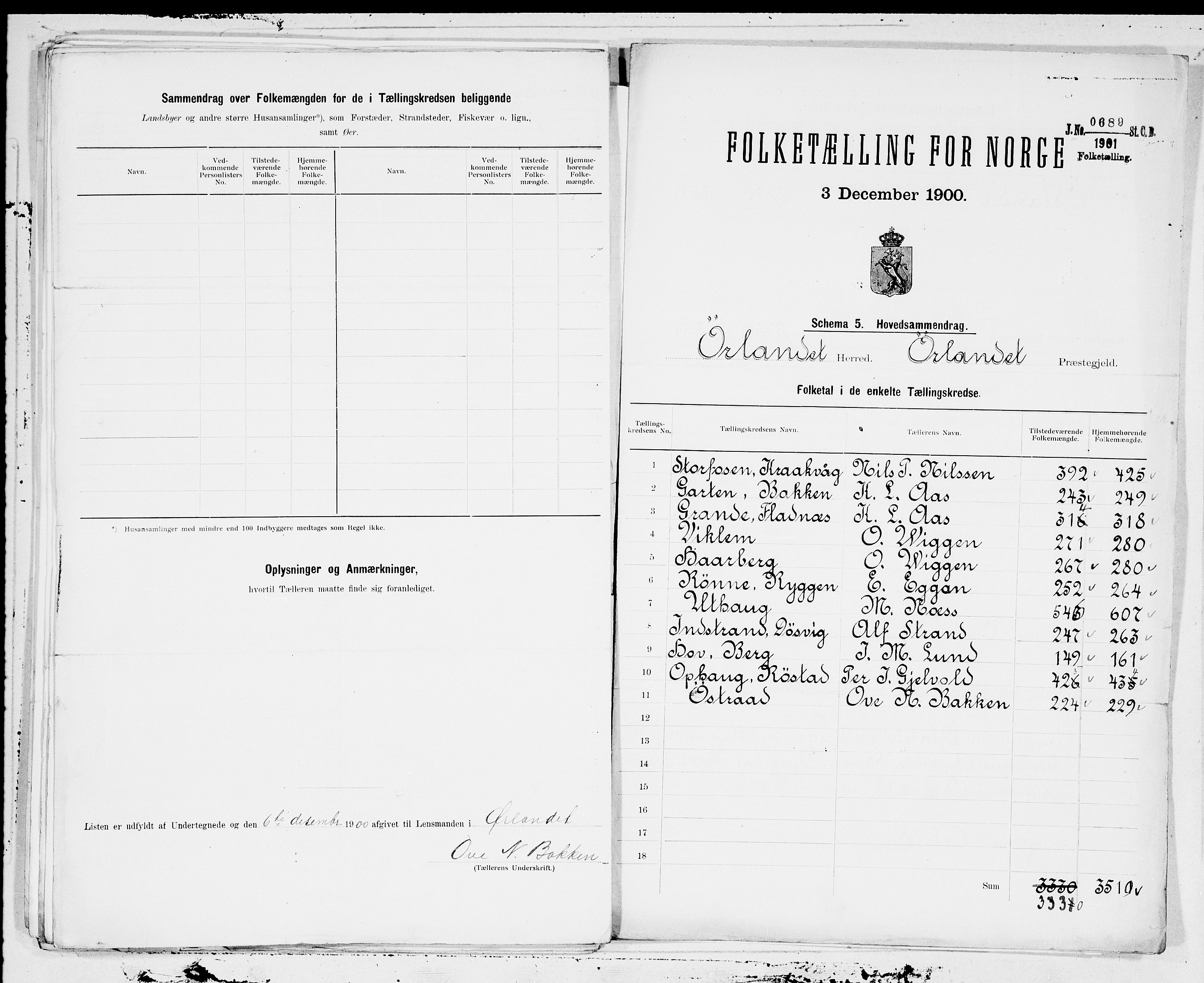 SAT, 1900 census for Ørland, 1900, p. 26