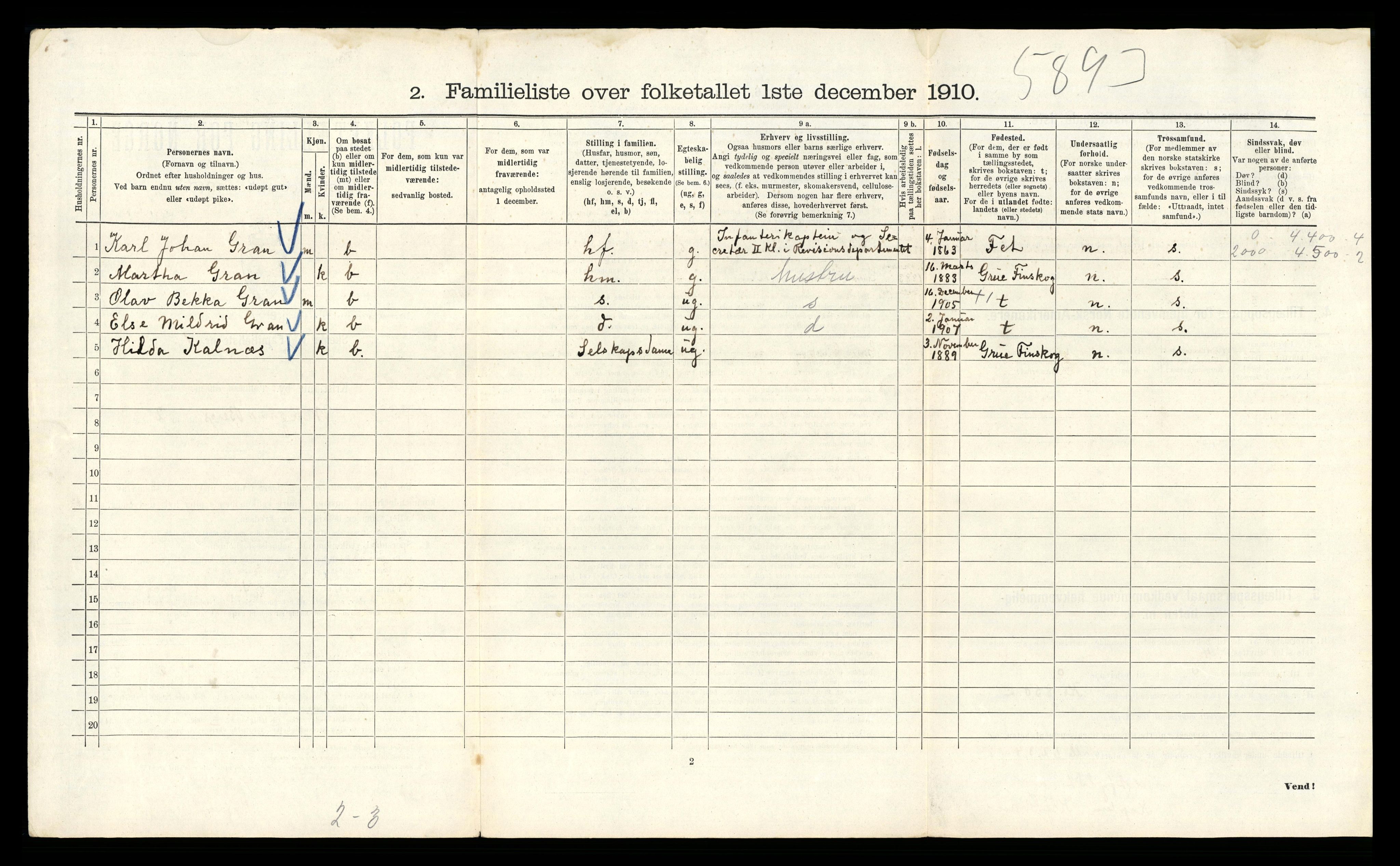 RA, 1910 census for Kristiania, 1910, p. 57916