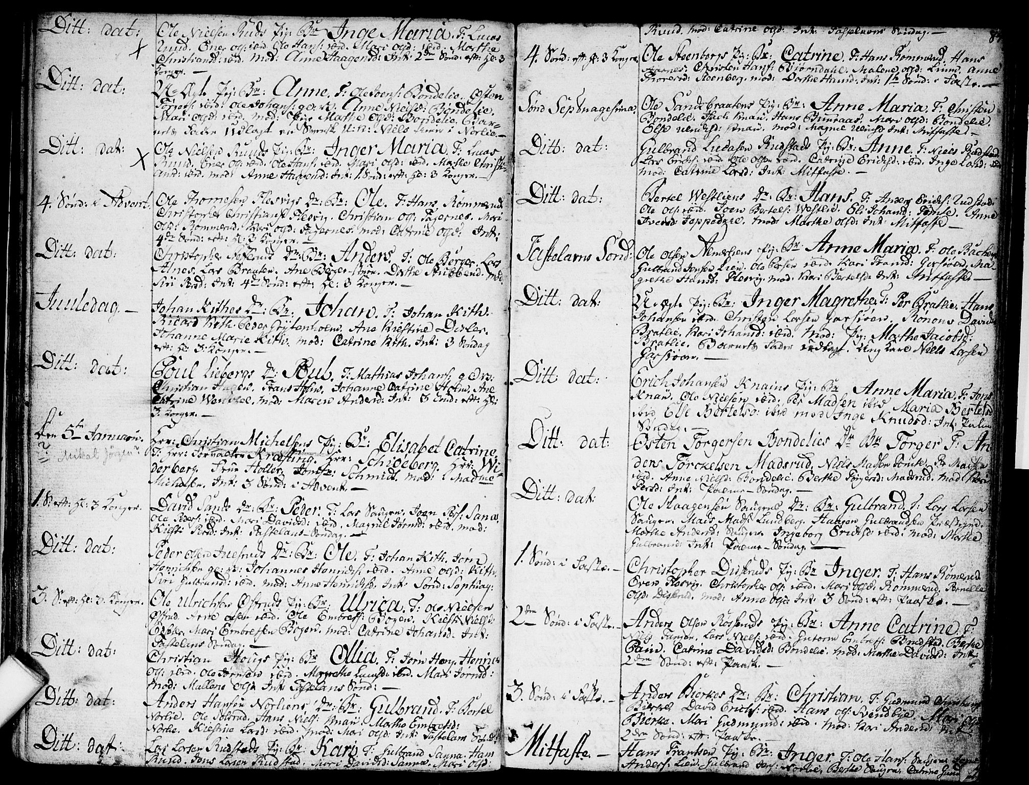 Hurdal prestekontor Kirkebøker, SAO/A-10889/F/Fa/L0001: Parish register (official) no. I 1, 1777-1812, p. 84
