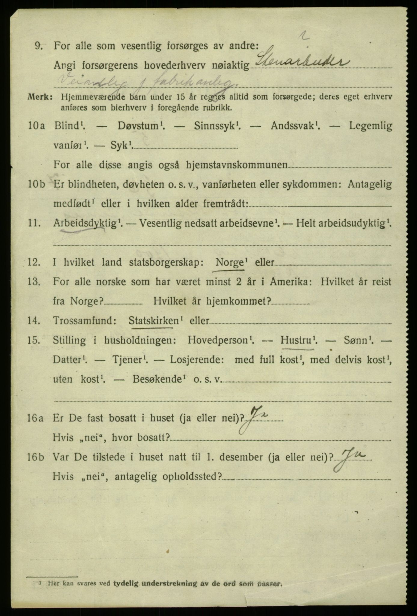 SAB, 1920 census for Hosanger, 1920, p. 3854