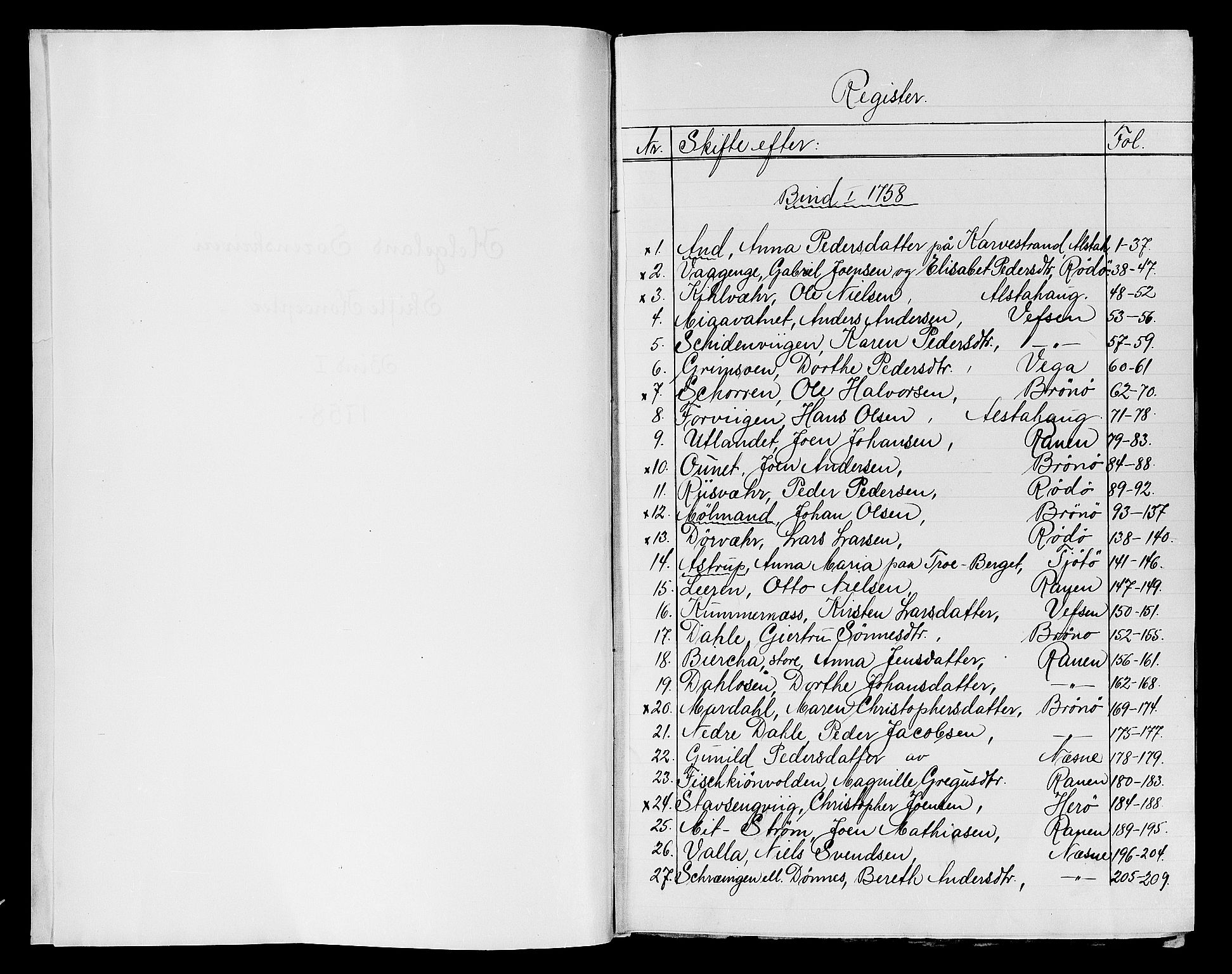 Helgeland sorenskriveri, AV/SAT-A-0004/3/3A/L0041: Konseptprotokoll 26, 1758