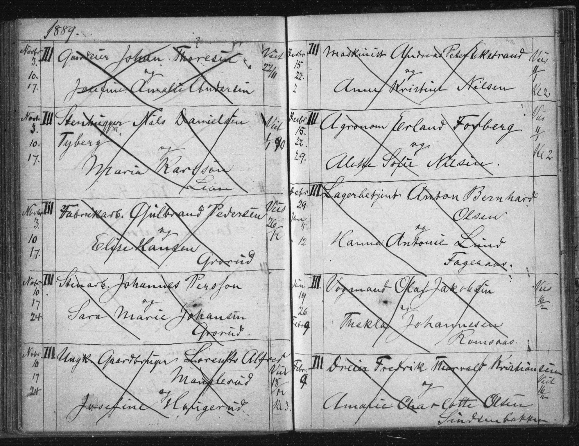 Østre Aker prestekontor Kirkebøker, AV/SAO-A-10840/H/Ha/L0005: Banns register no. I 5, 1879-1899