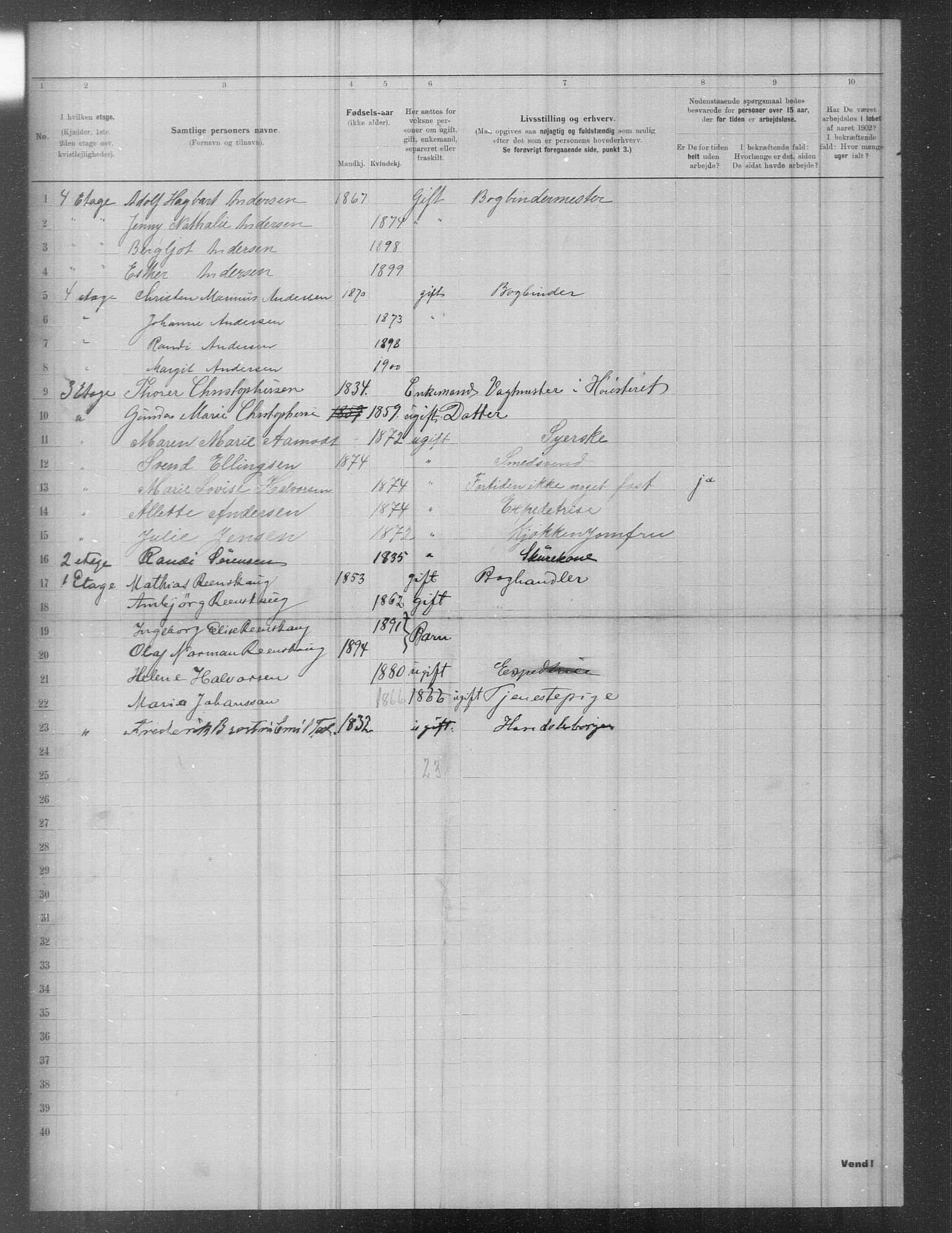 OBA, Municipal Census 1902 for Kristiania, 1902, p. 406