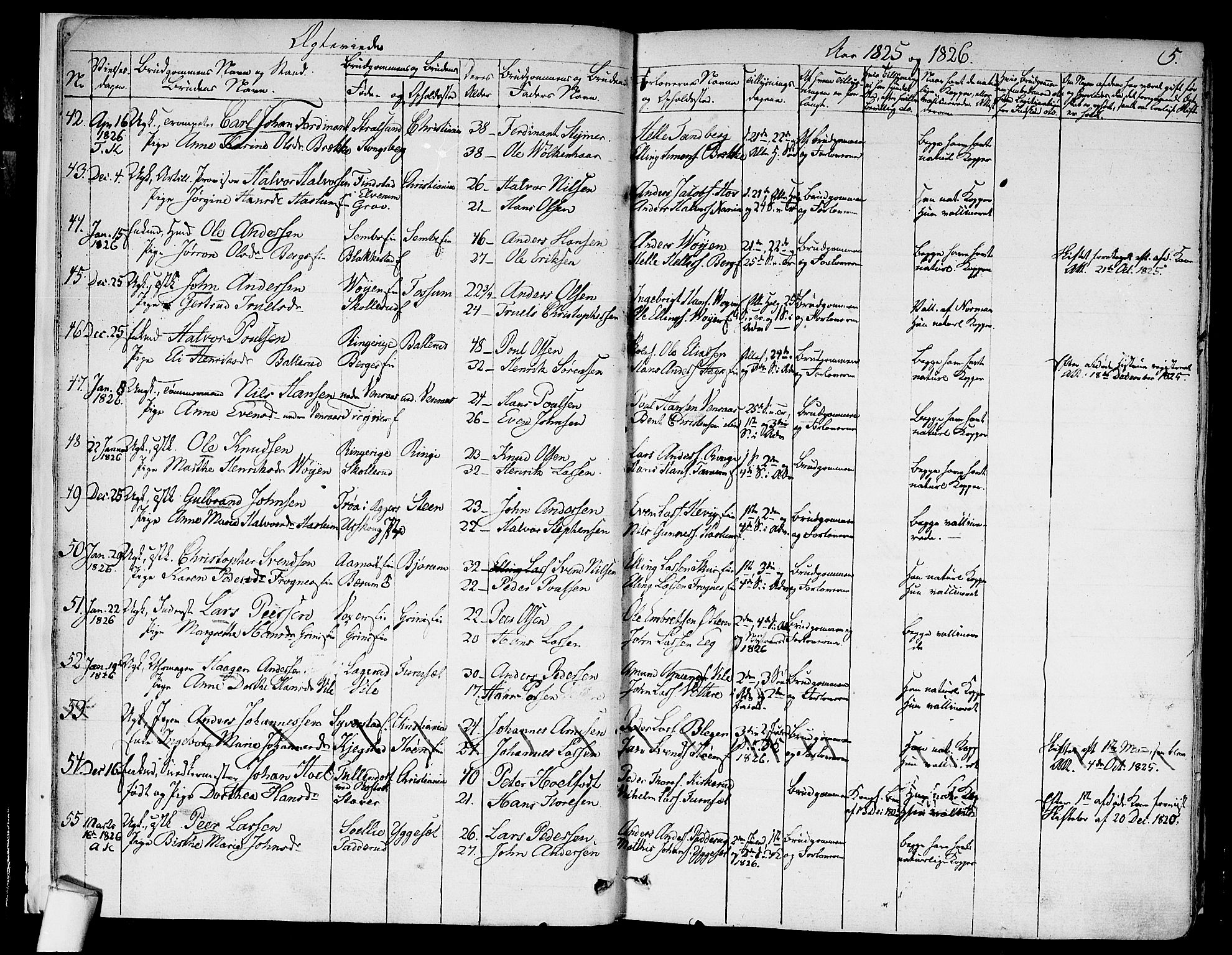 Asker prestekontor Kirkebøker, AV/SAO-A-10256a/F/Fa/L0010: Parish register (official) no. I 10, 1825-1878, p. 5