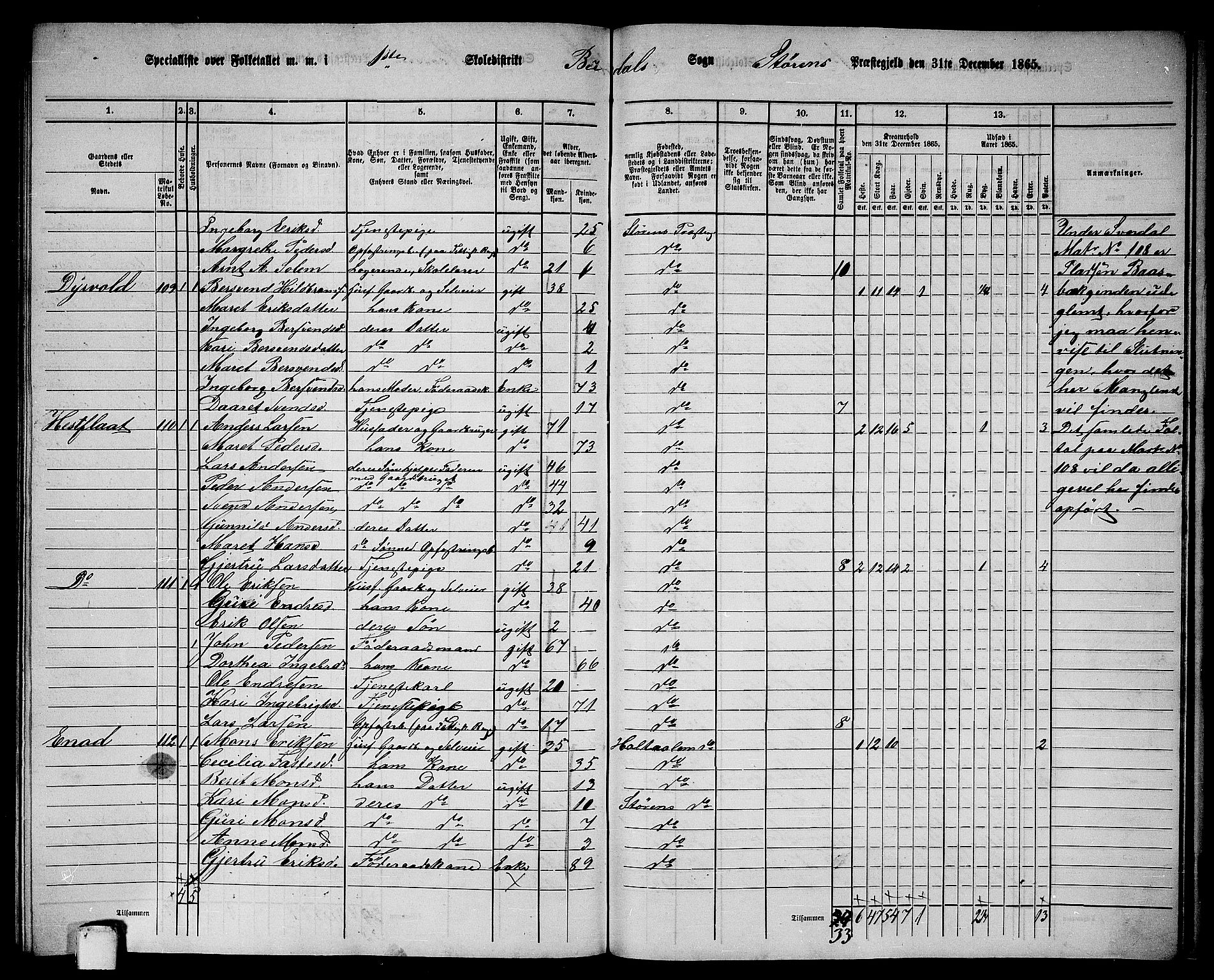 RA, 1865 census for Støren, 1865, p. 301