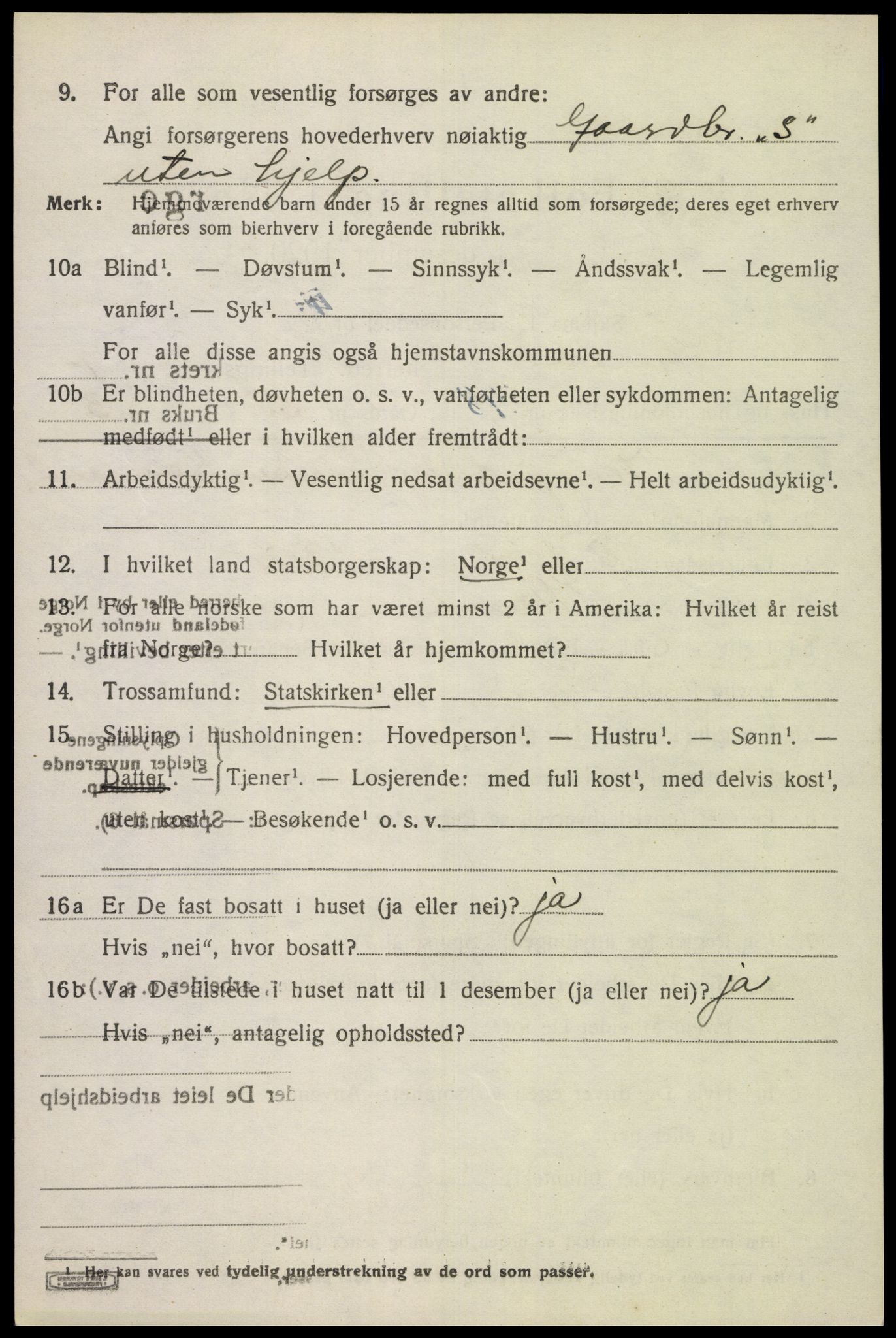 SAK, 1920 census for Herad, 1920, p. 2201