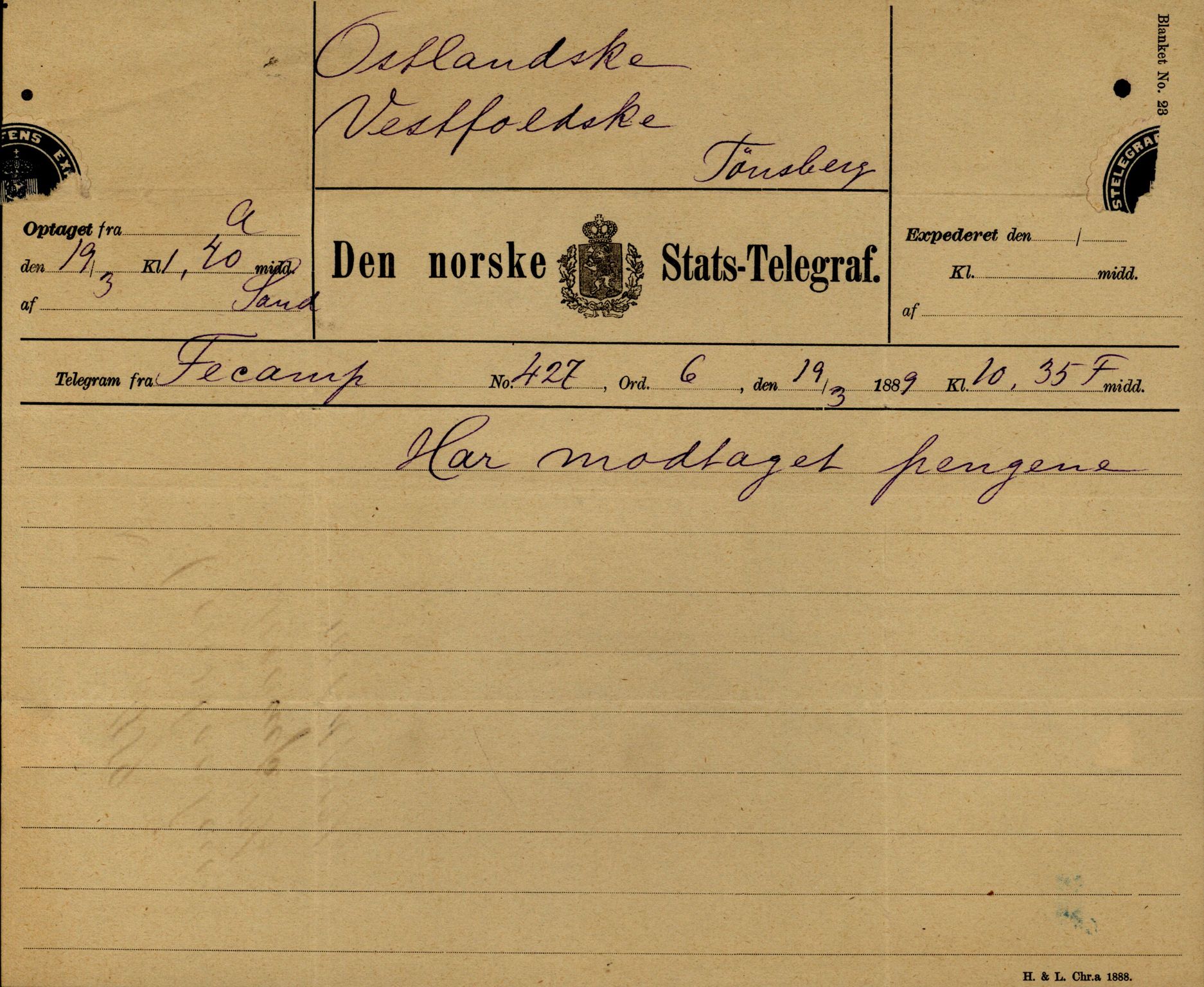 Pa 63 - Østlandske skibsassuranceforening, VEMU/A-1079/G/Ga/L0020/0001: Havaridokumenter / Tellus, Telanak, Wilhelmine, 1887, p. 36