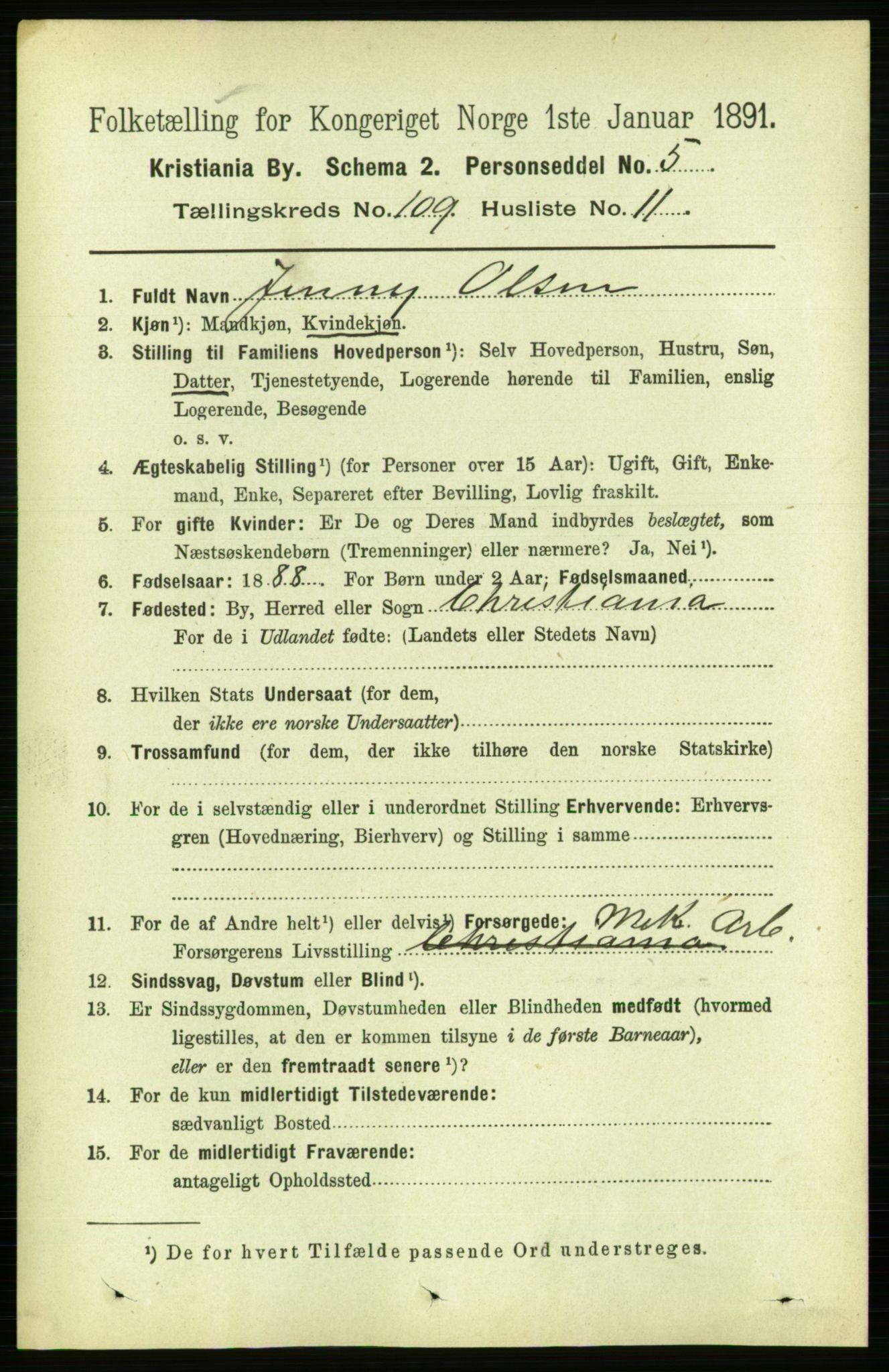 RA, 1891 census for 0301 Kristiania, 1891, p. 56637
