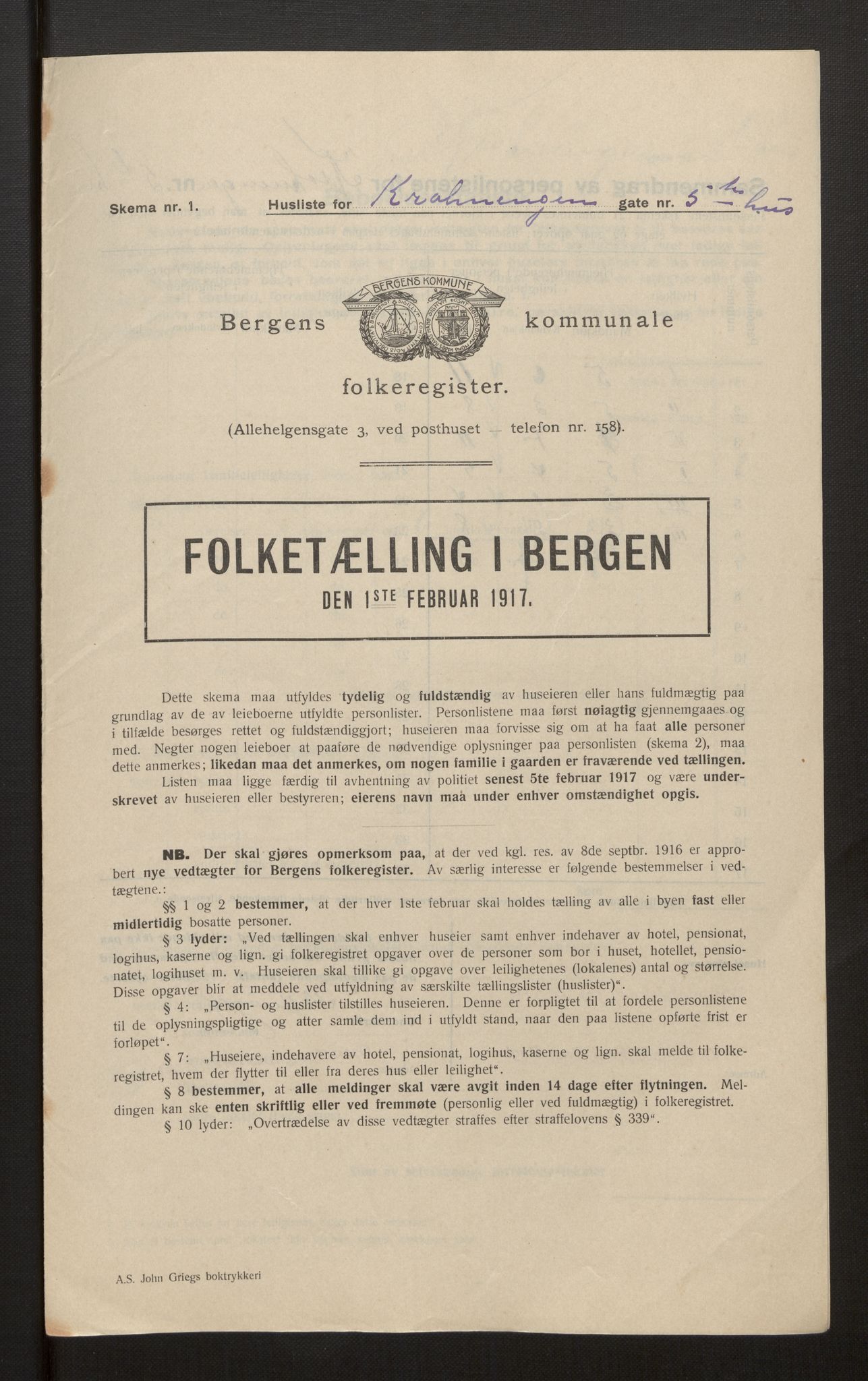 SAB, Municipal Census 1917 for Bergen, 1917, p. 19840