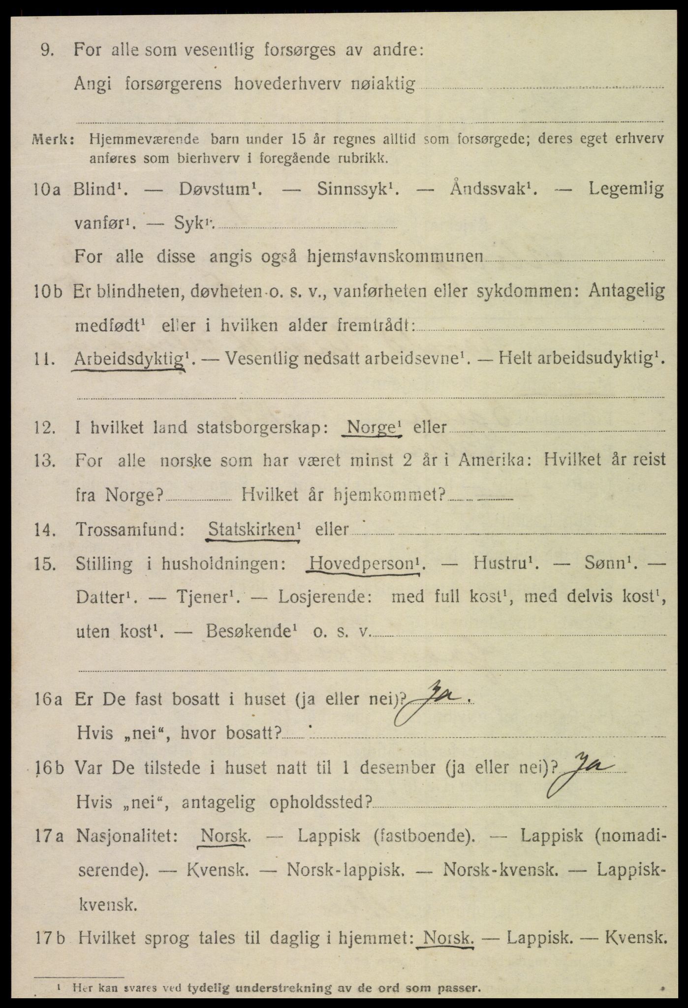 SAT, 1920 census for Klinga, 1920, p. 2052
